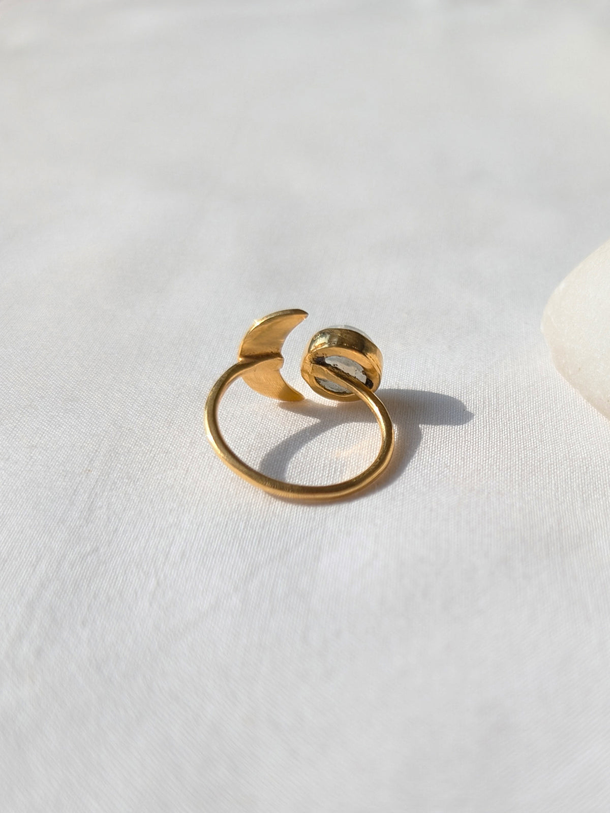 ika - Rainbow Moonstone Sun n Moon Ring