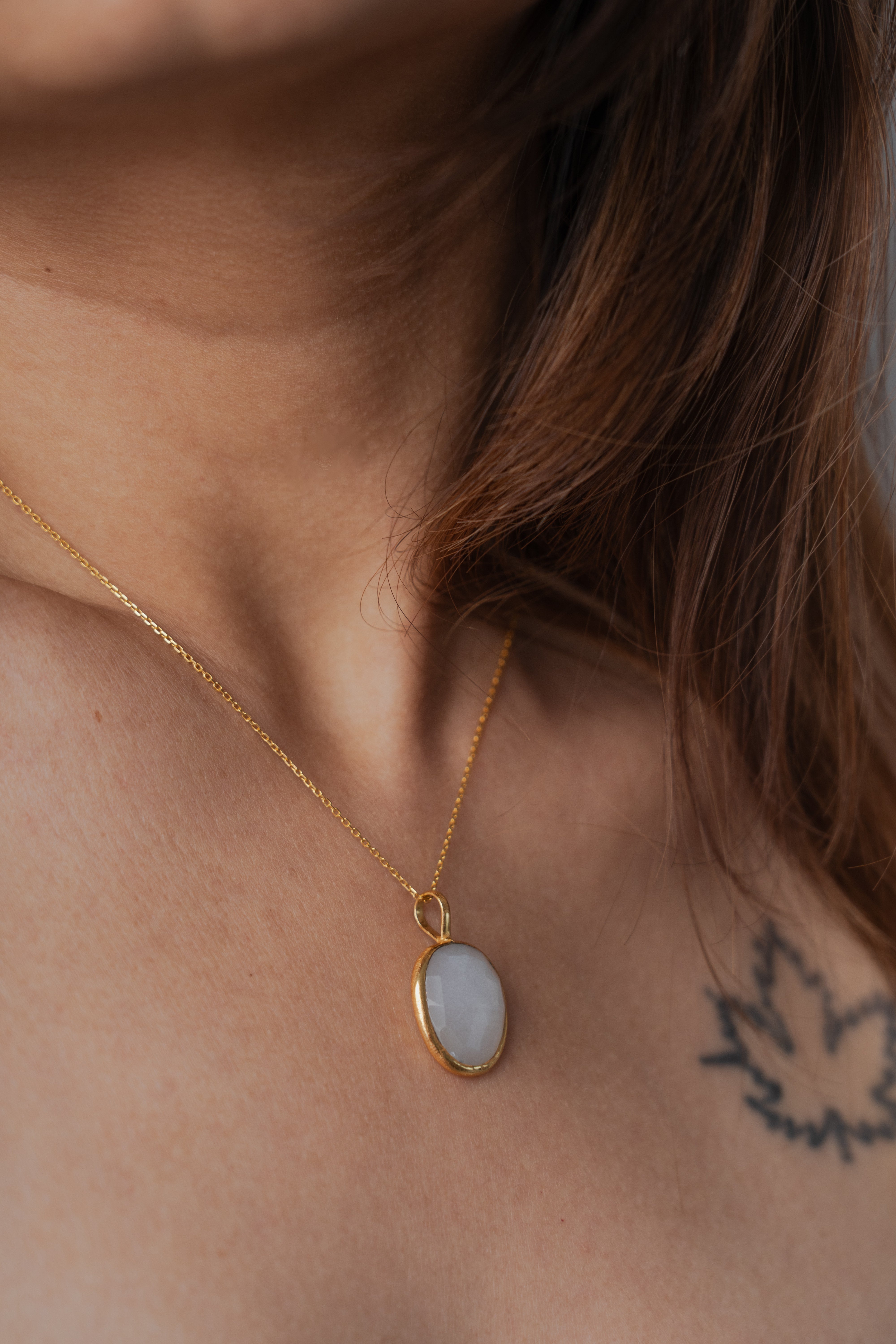 abhya - White Moonstone Soul Pendant