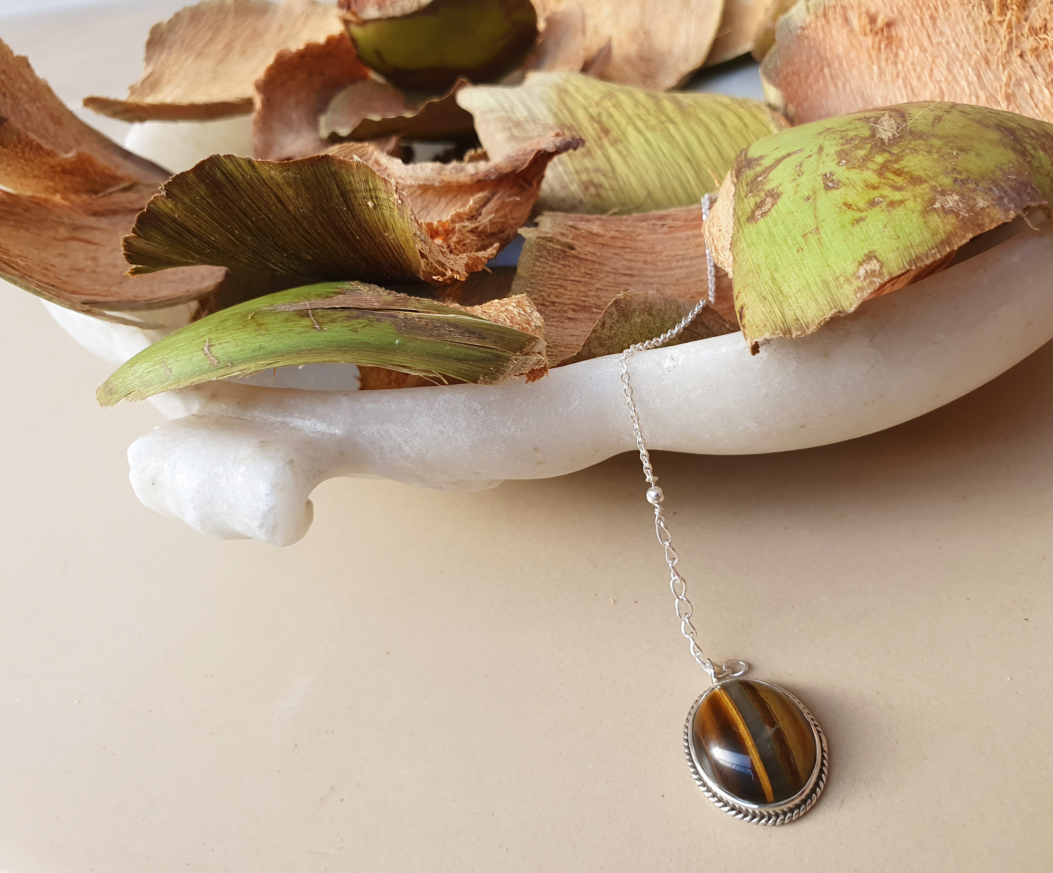 vana- Tigers Eye Oval Pendant