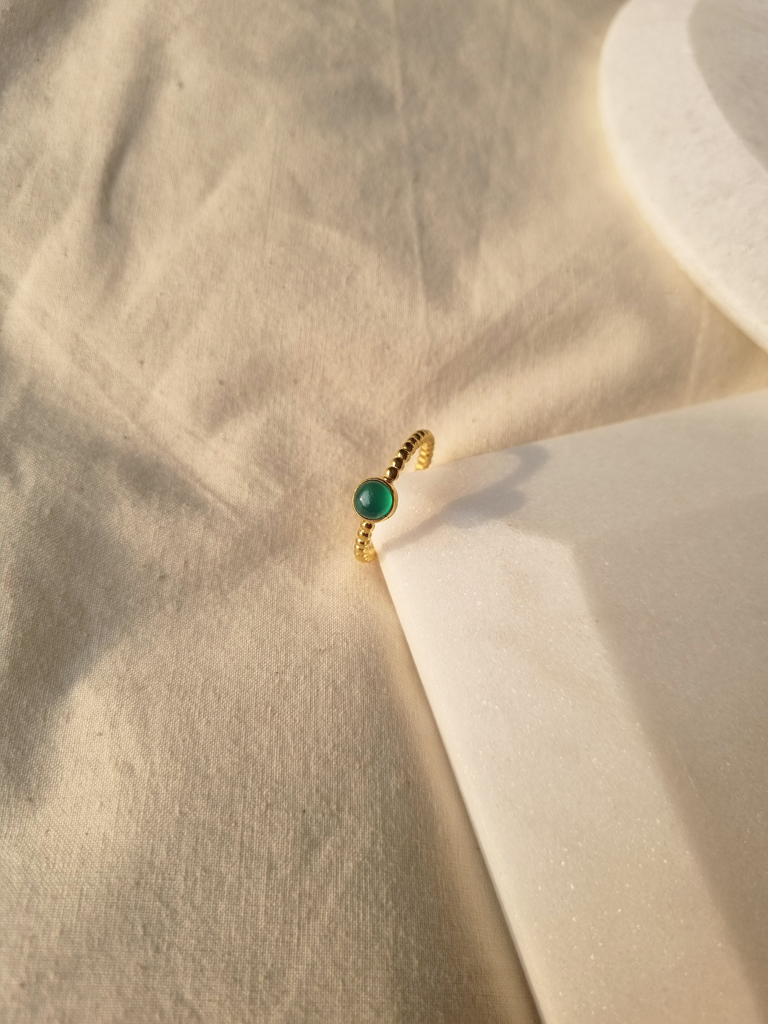 sukra - Green Onyx Venus Ring