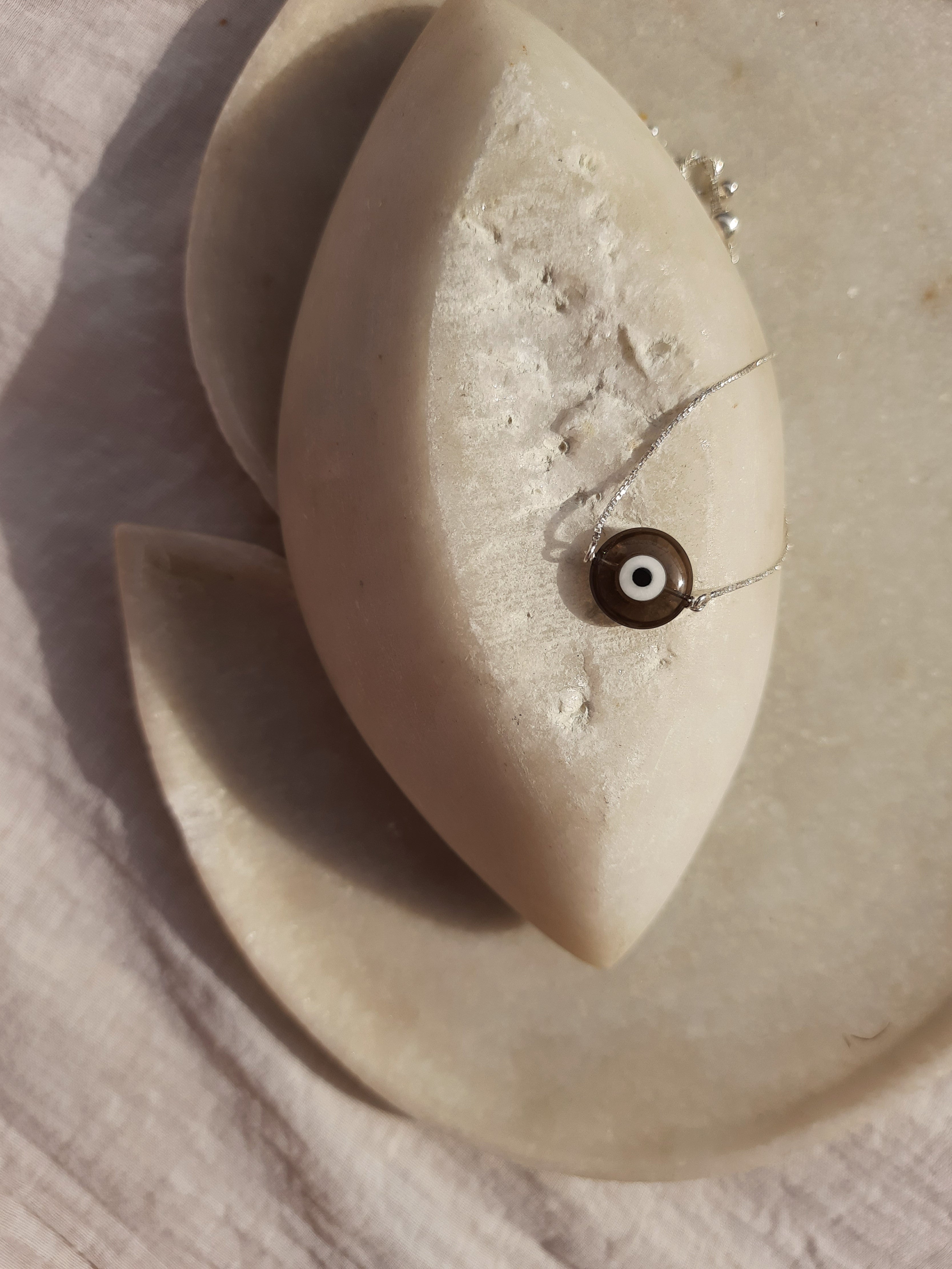 kayena - Smoky Quartz Evil Eye Bracelet