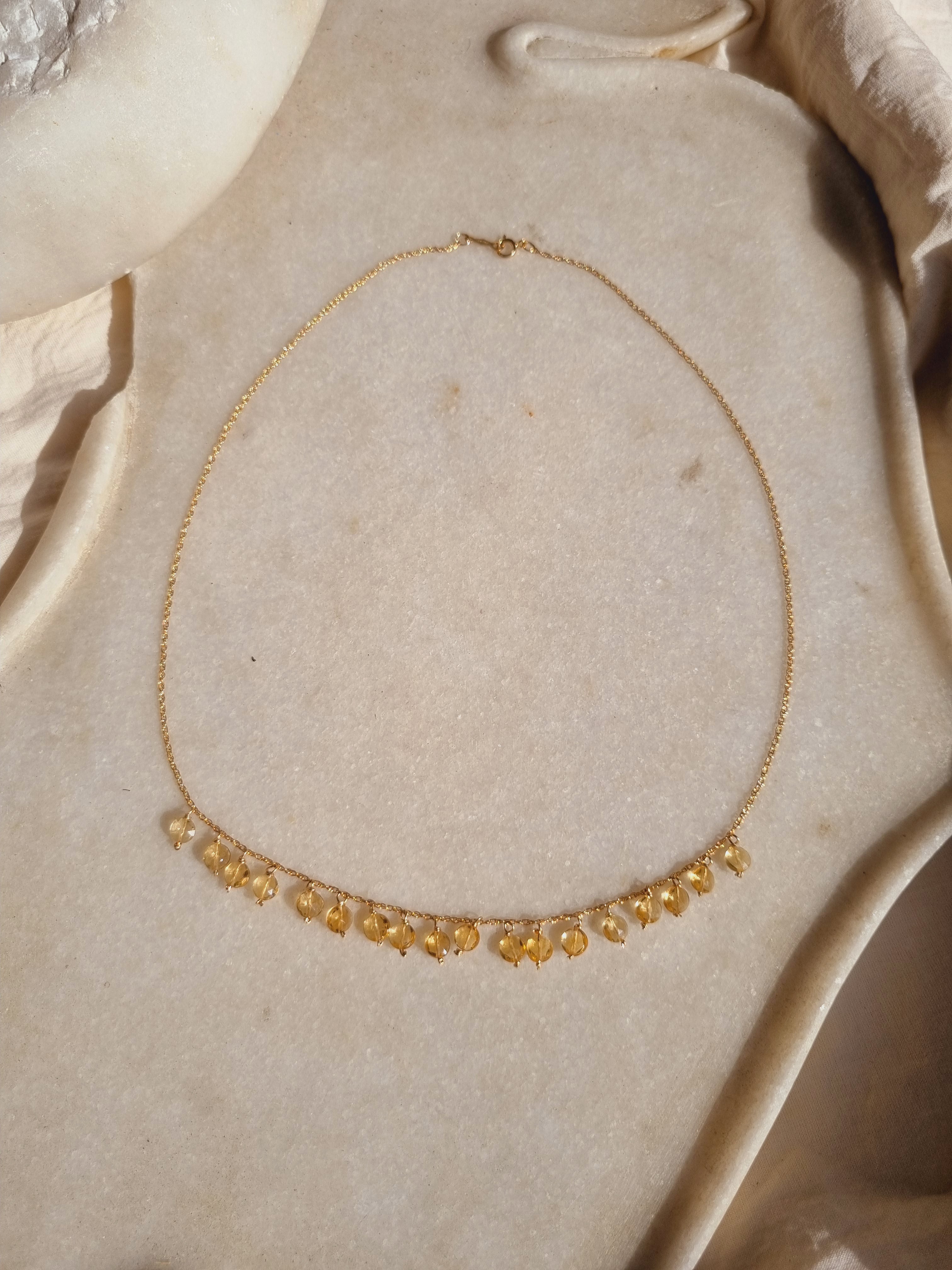 hrasva - Citrine Coin Choker