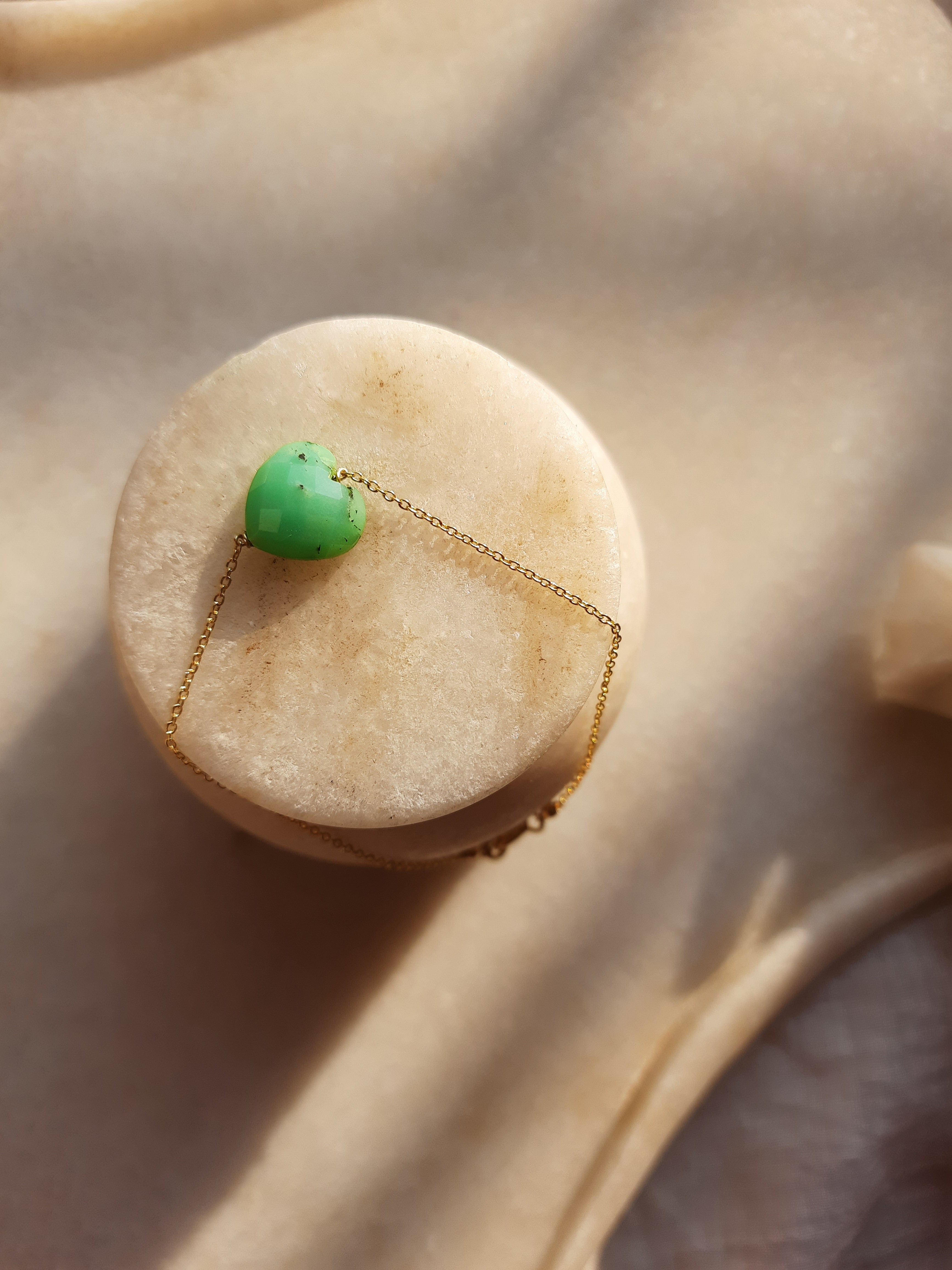 amsa - Chrysoprase Heart Bracelet