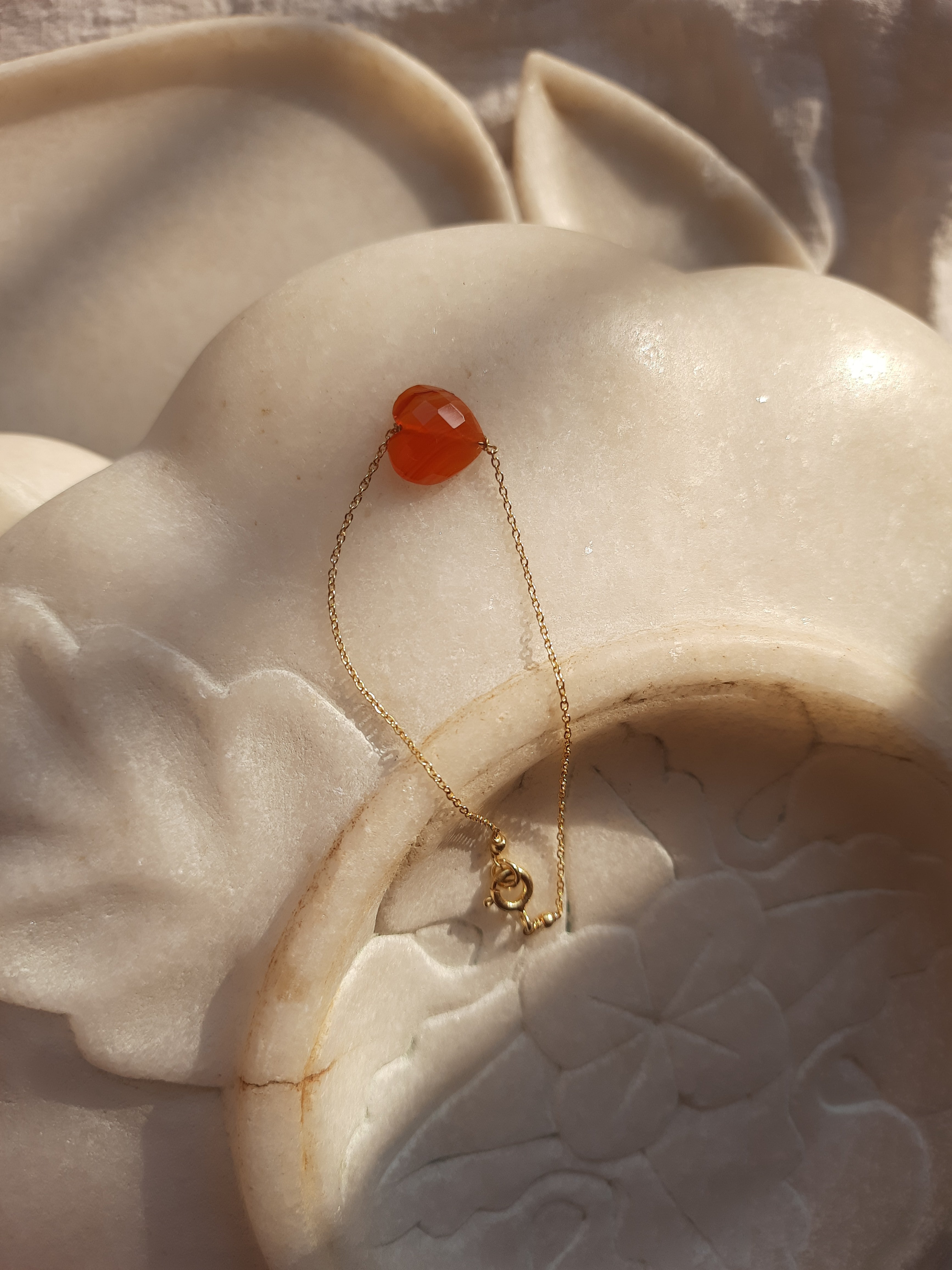 amsa - Carnelian Heart Bracelet