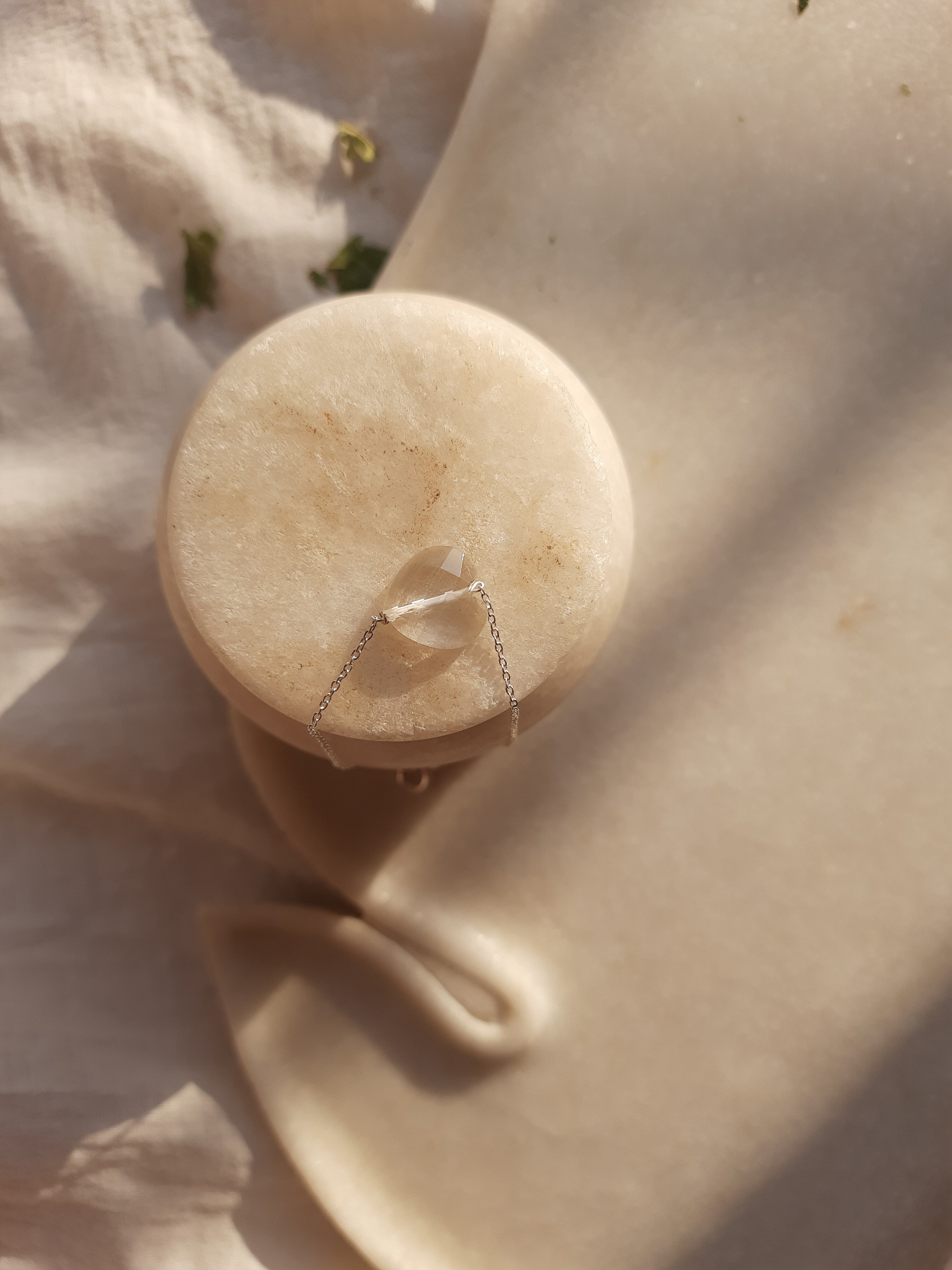 amsa - Clear Quartz Heart Bracelet