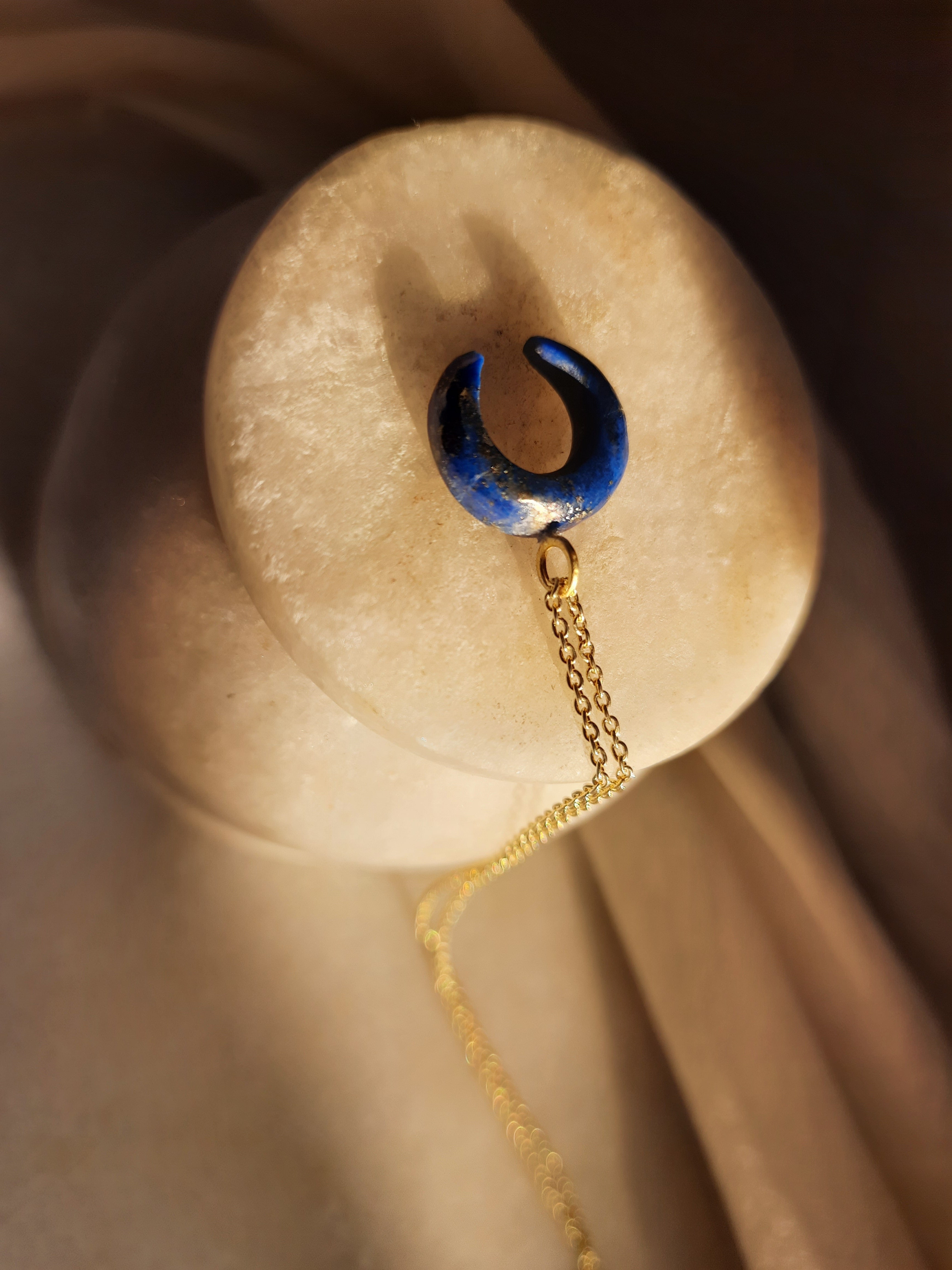 koka - Lapis Lazuli Crescent Pendant