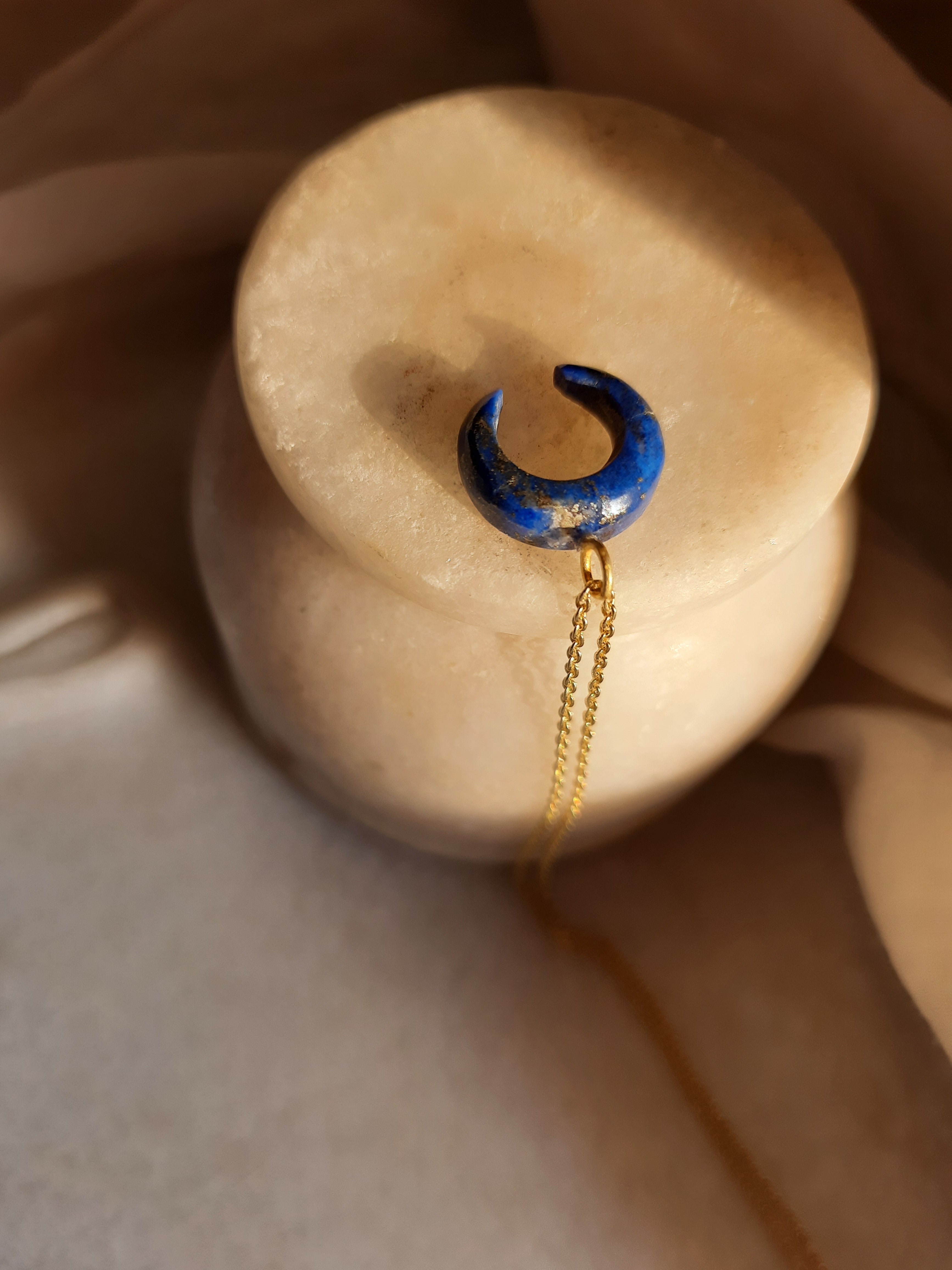 koka - Lapis Lazuli Crescent Pendant