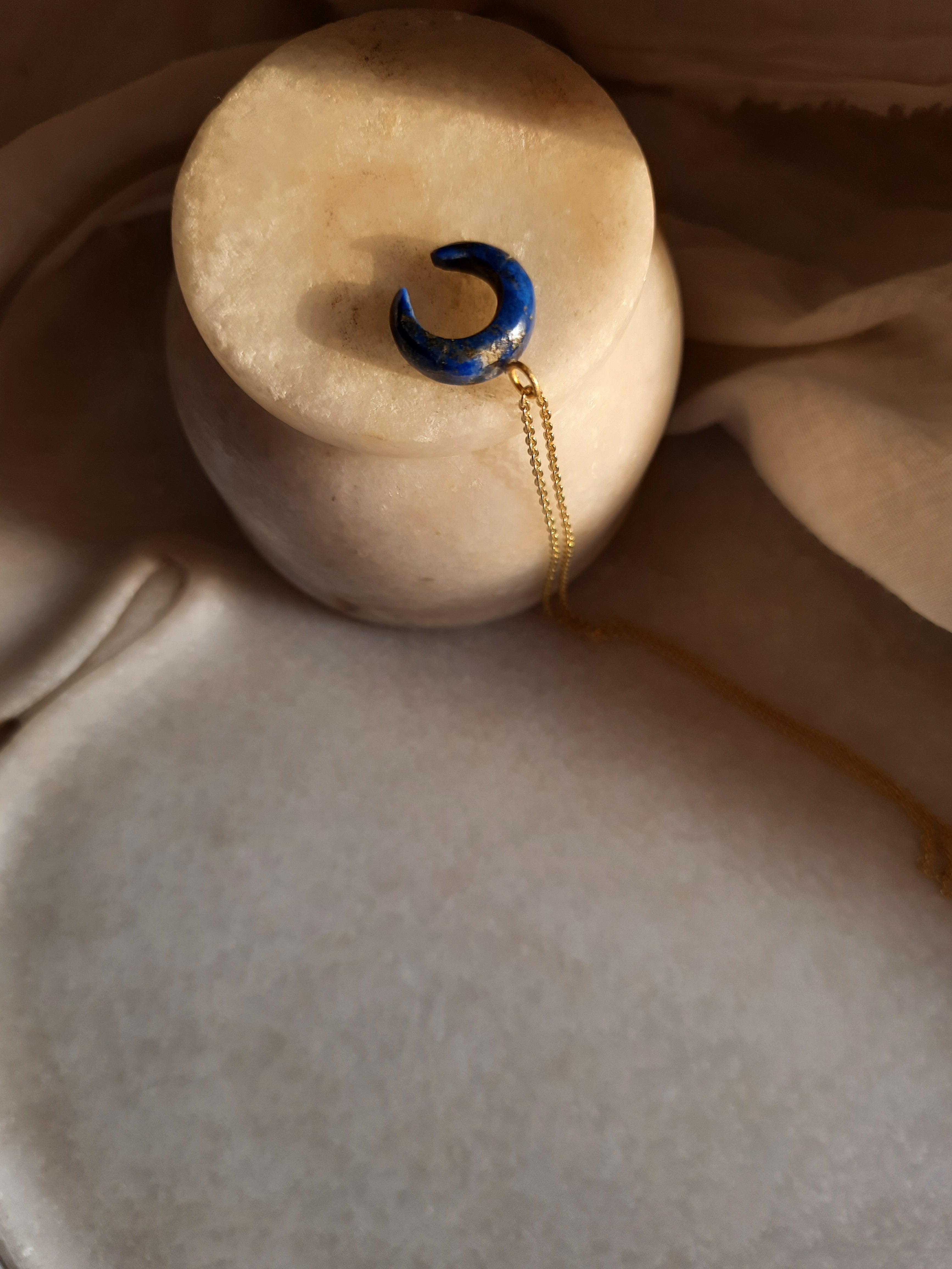 koka - Lapis Lazuli Crescent Pendant