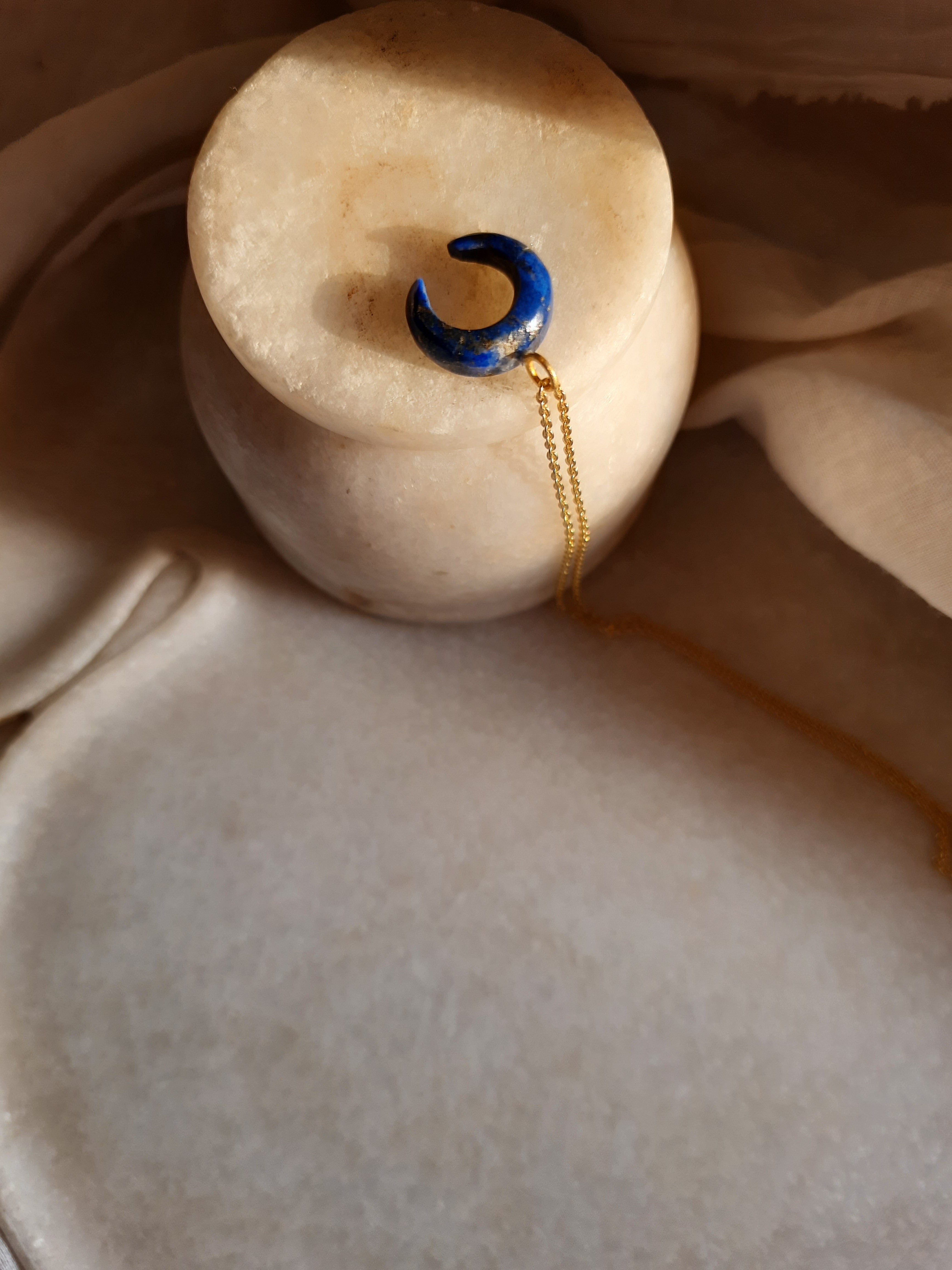 koka - Lapis Lazuli Crescent Pendant