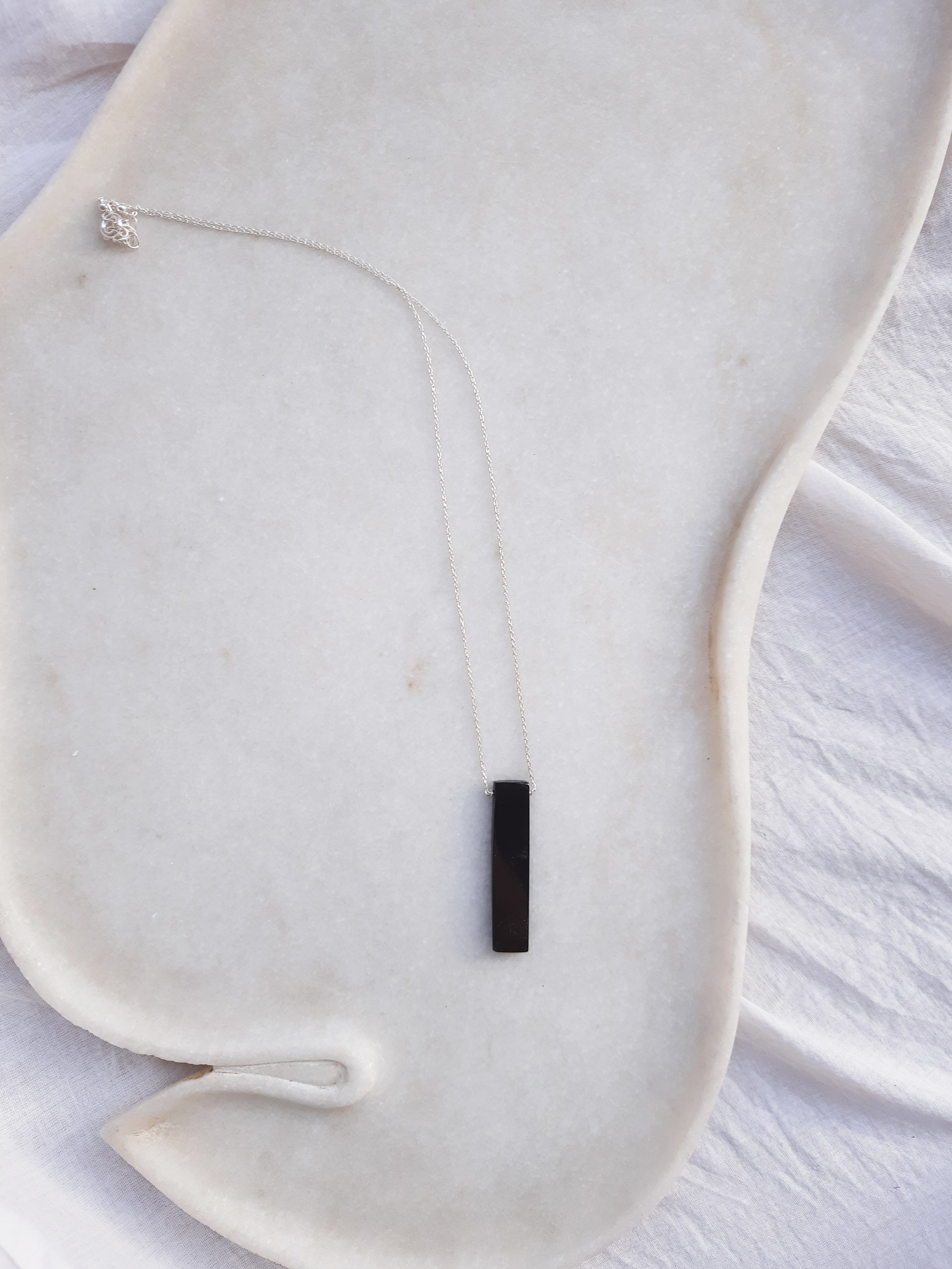 ayatah - Black Onyx Long Bar Pendant