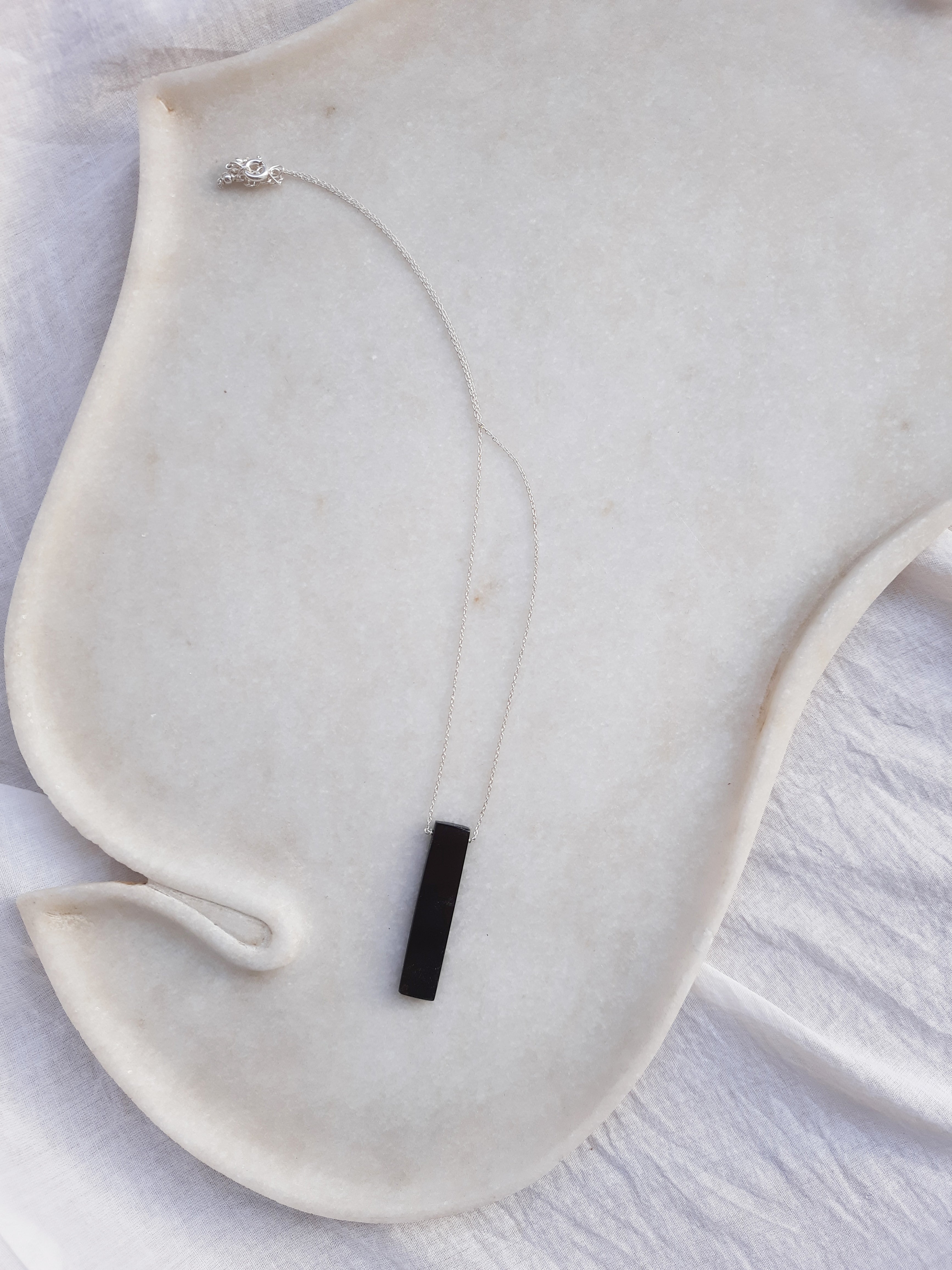 ayatah - Black Onyx Long Bar Pendant
