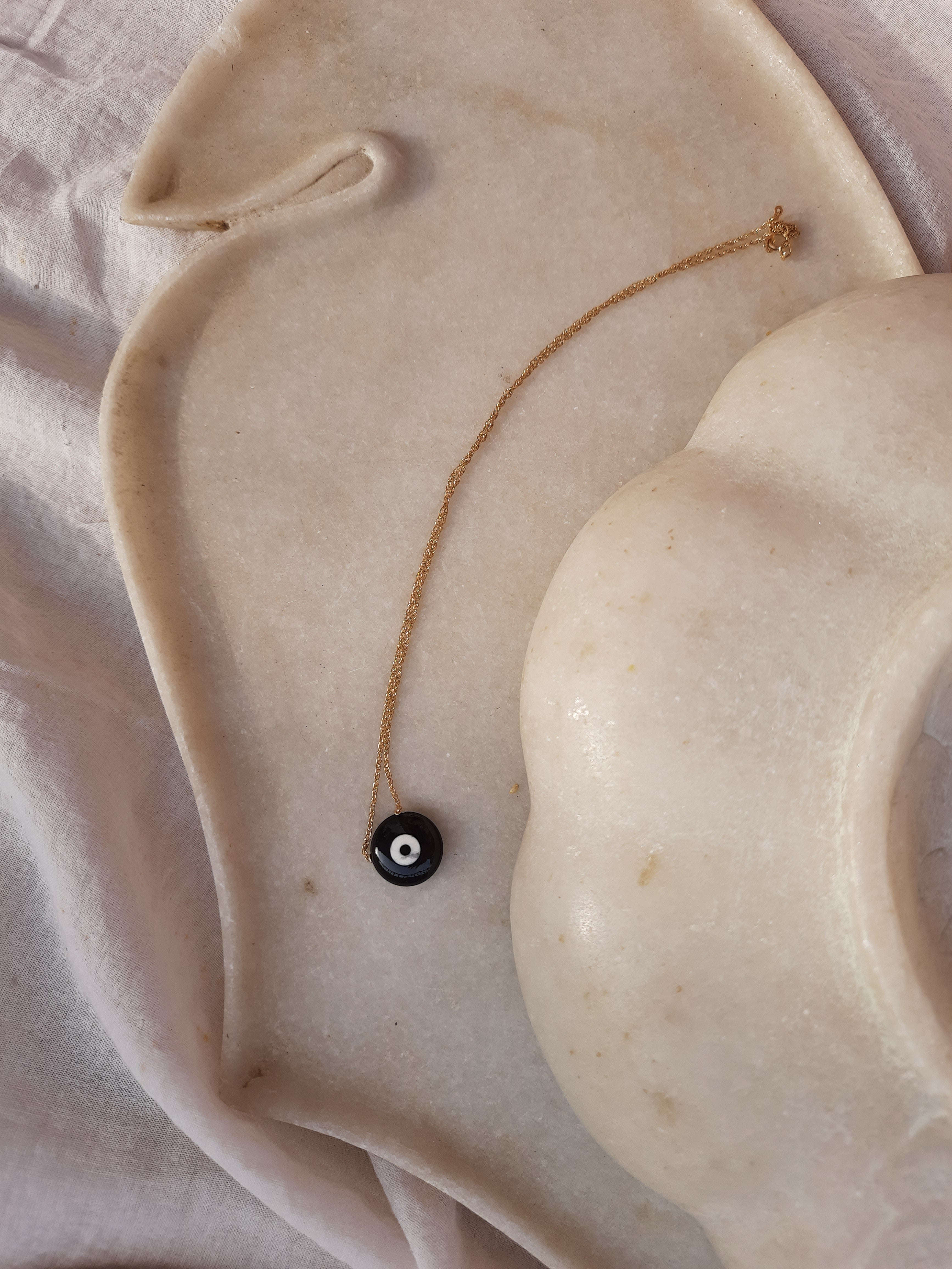 vasava - Black Onyx Evil Eye Pendant