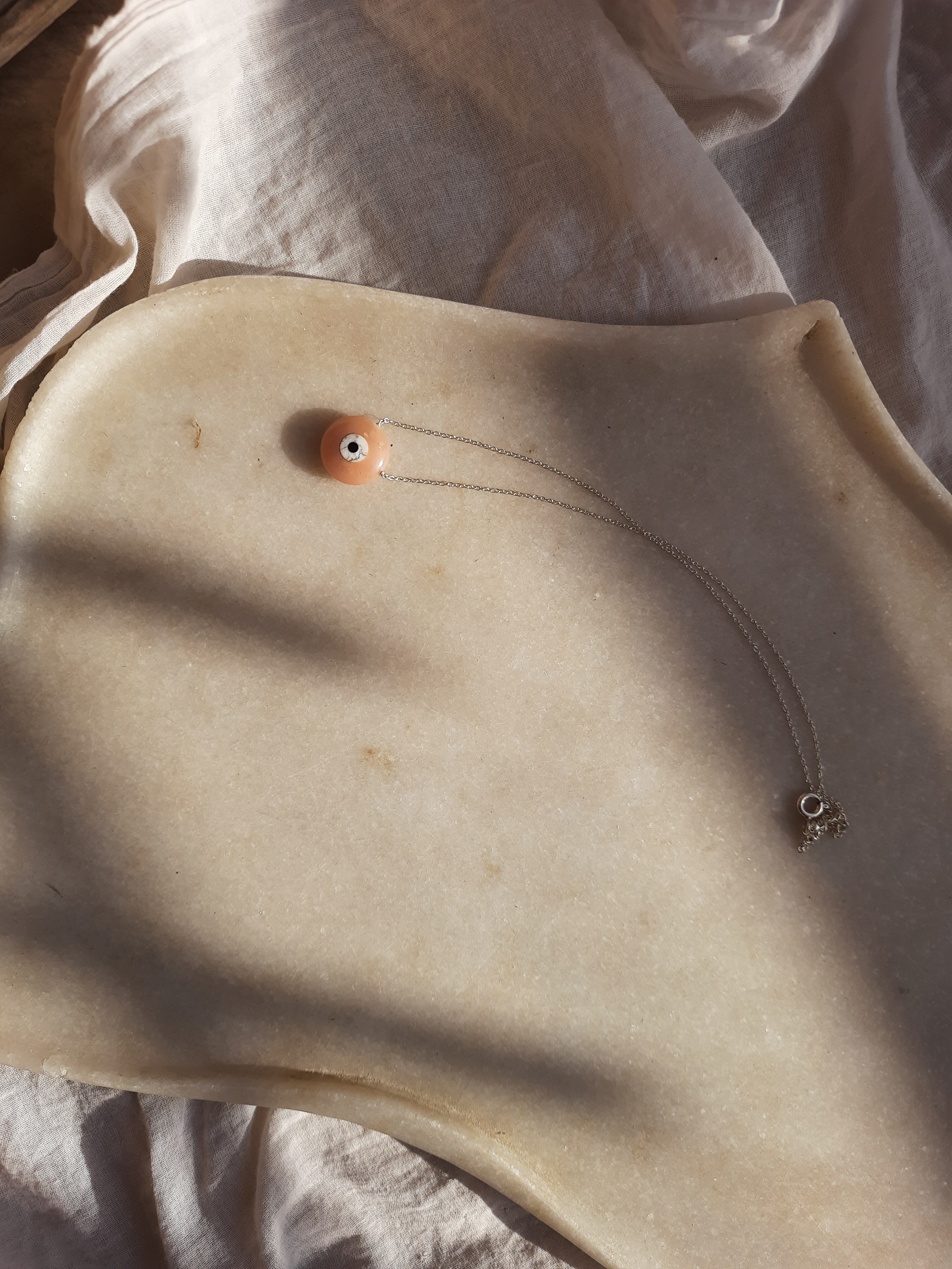 vedava - Pink Opal Evil Eye Pendant