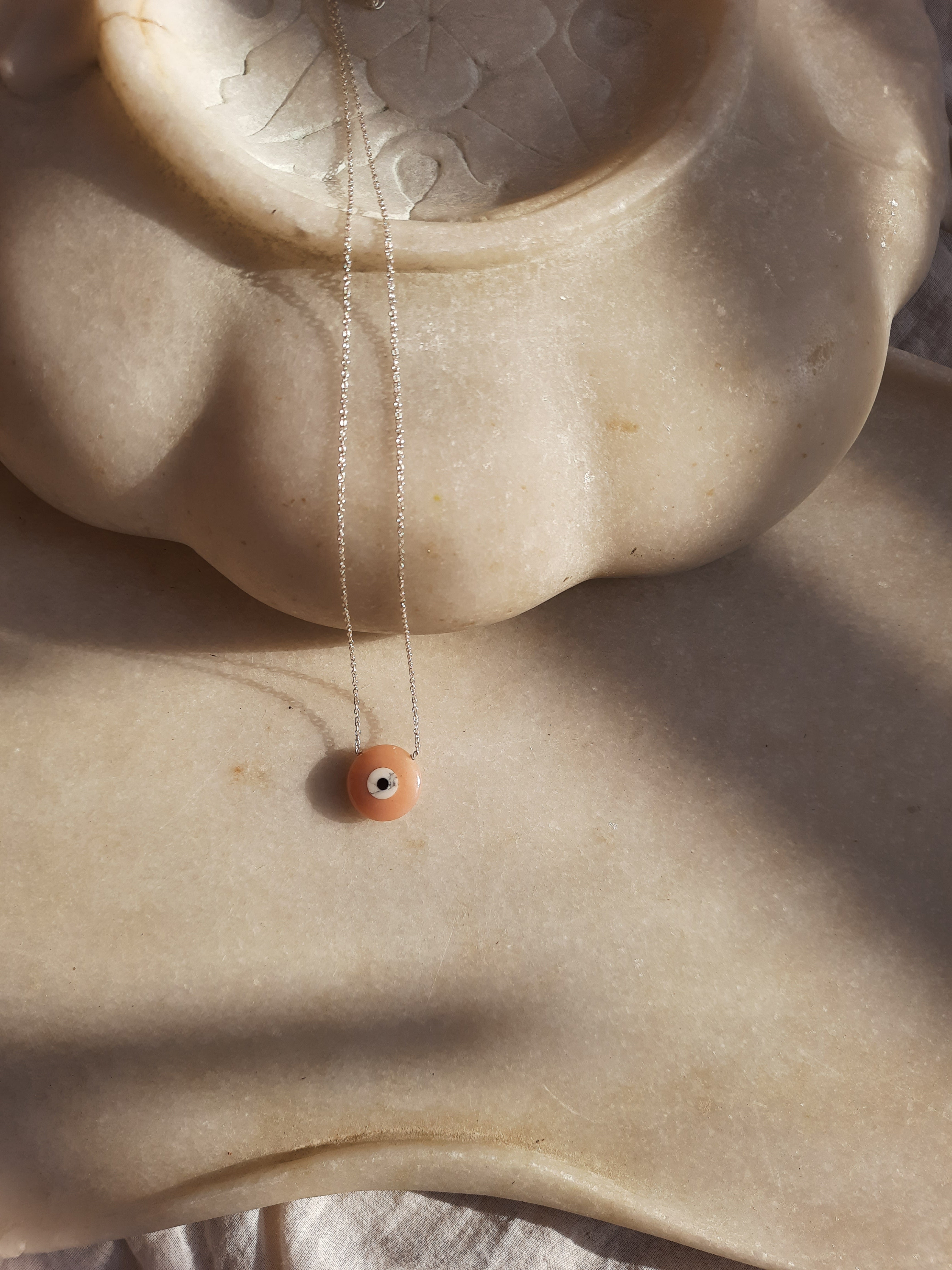 vedava - Pink Opal Evil Eye Pendant