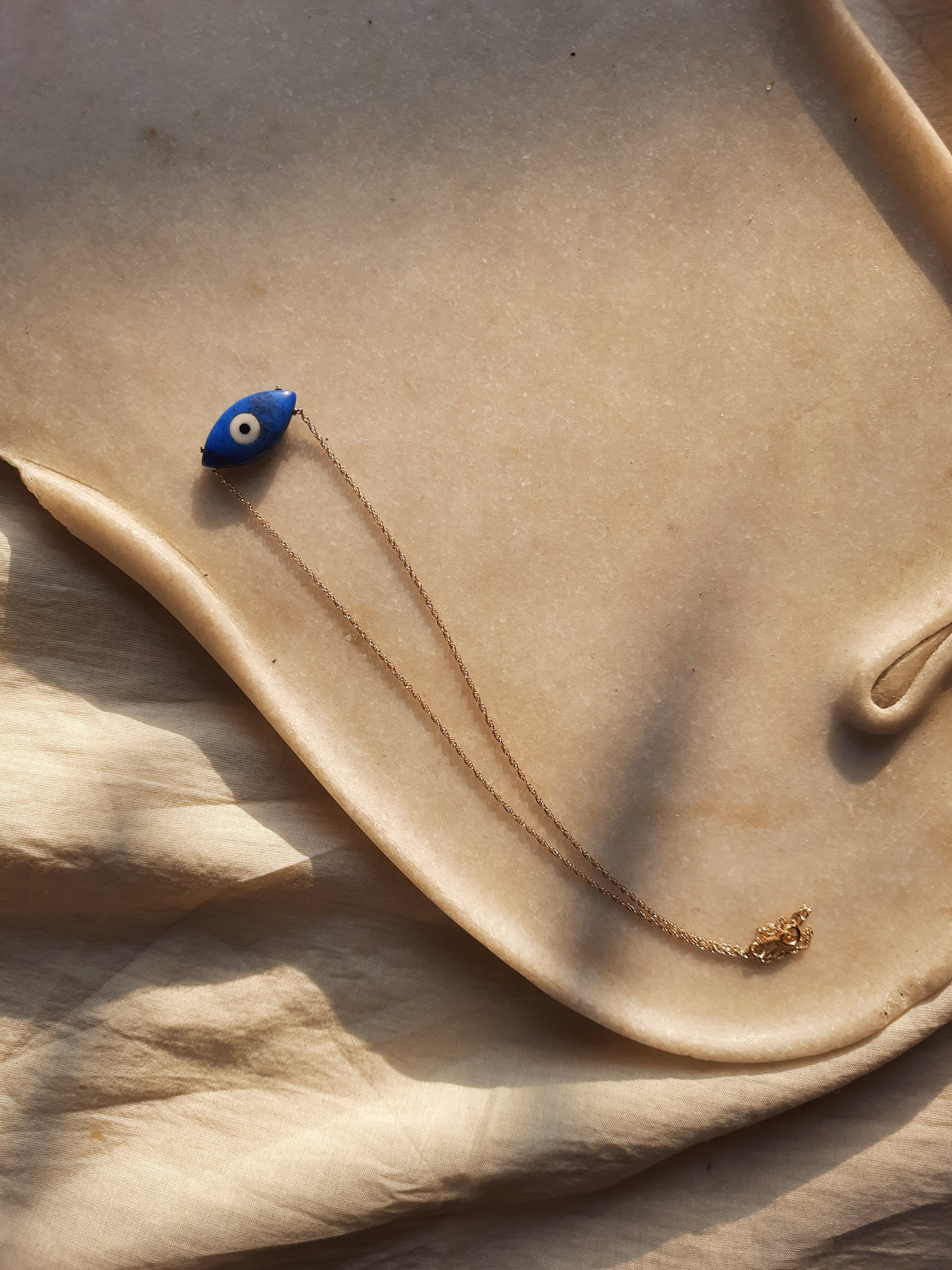 edav - Lapis Lazuli Marquise Evil Eye Pendant
