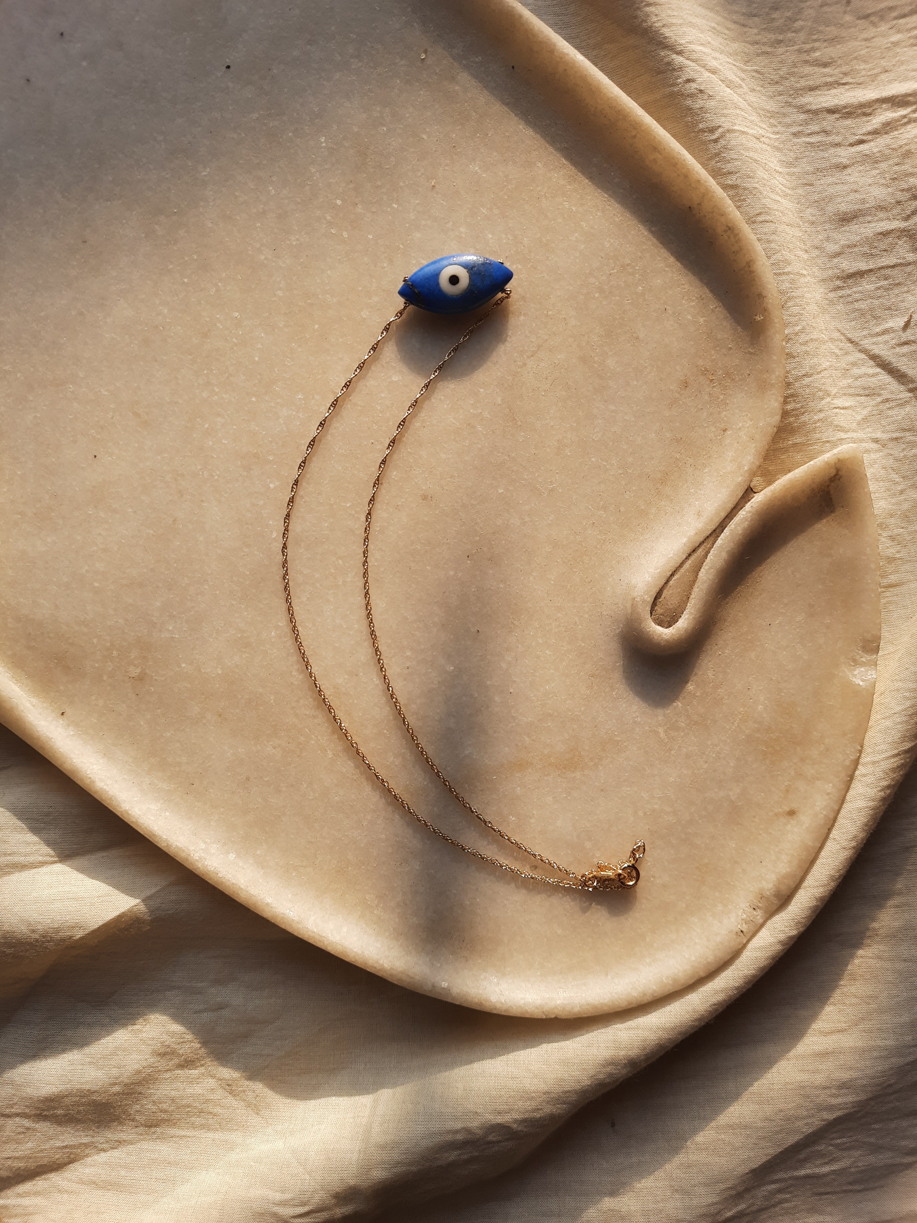 edav - Lapis Lazuli Marquise Evil Eye Pendant