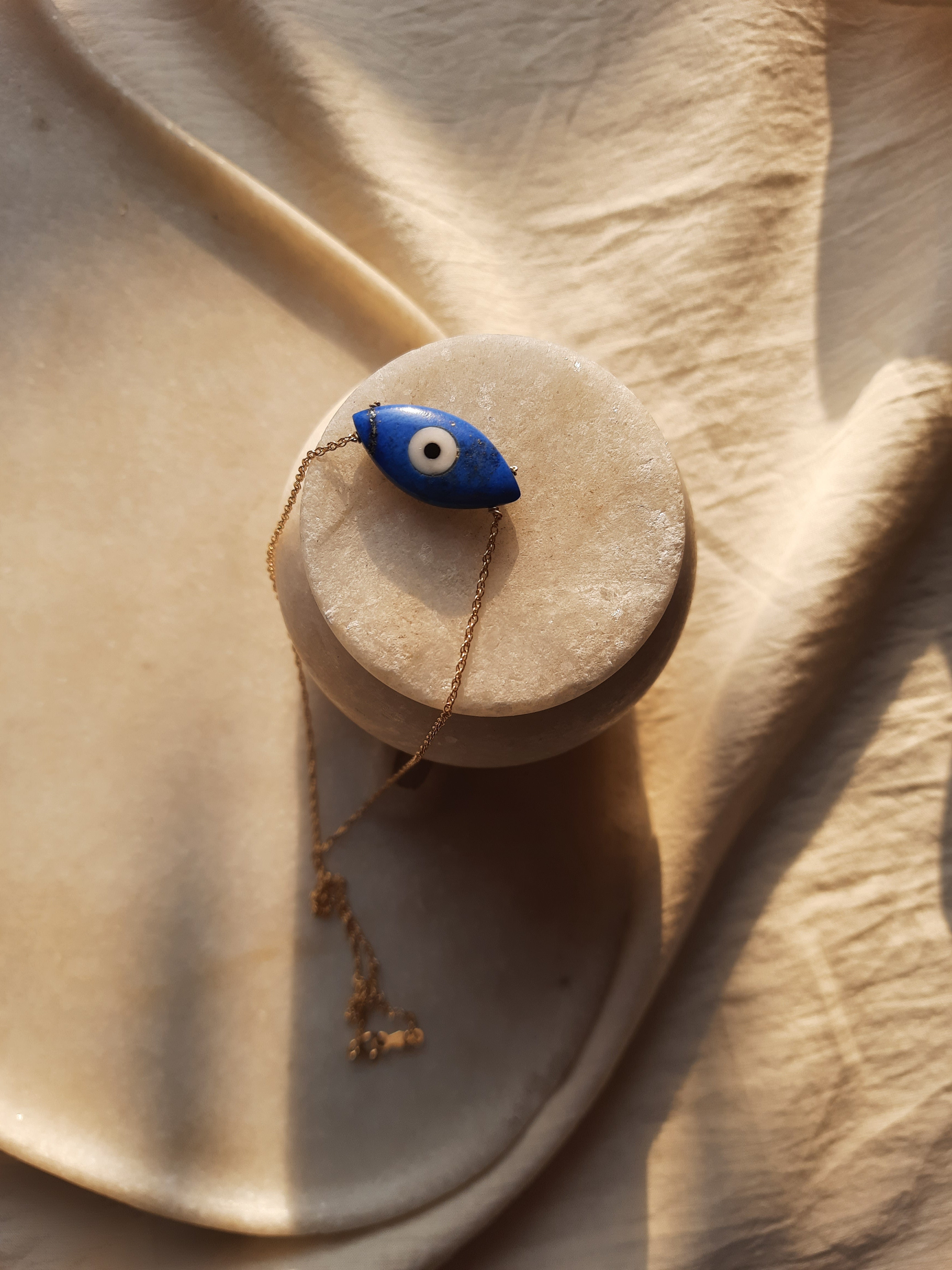edav - Lapis Lazuli Marquise Evil Eye Pendant