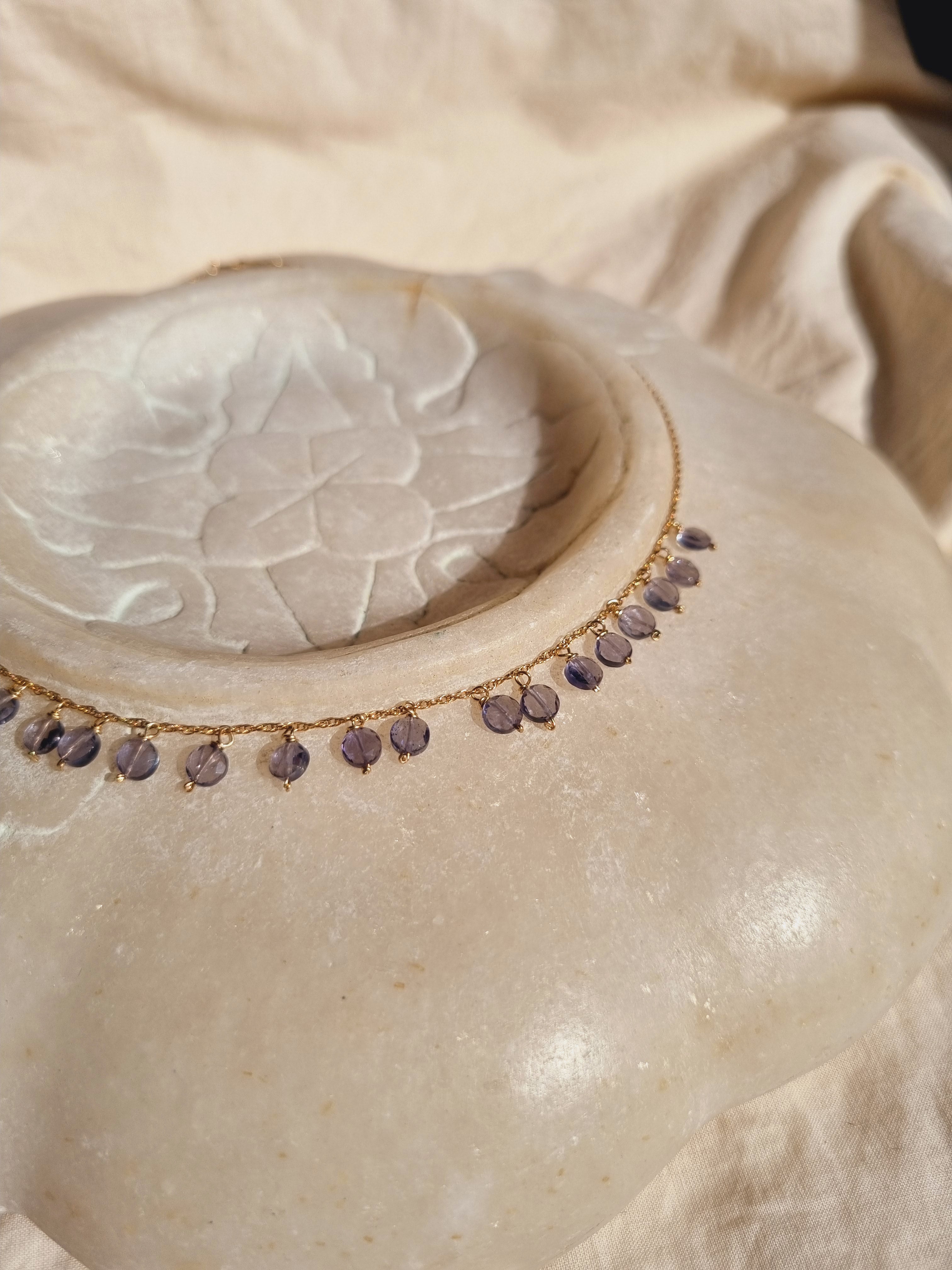 hrasva - Iolite Coin Choker