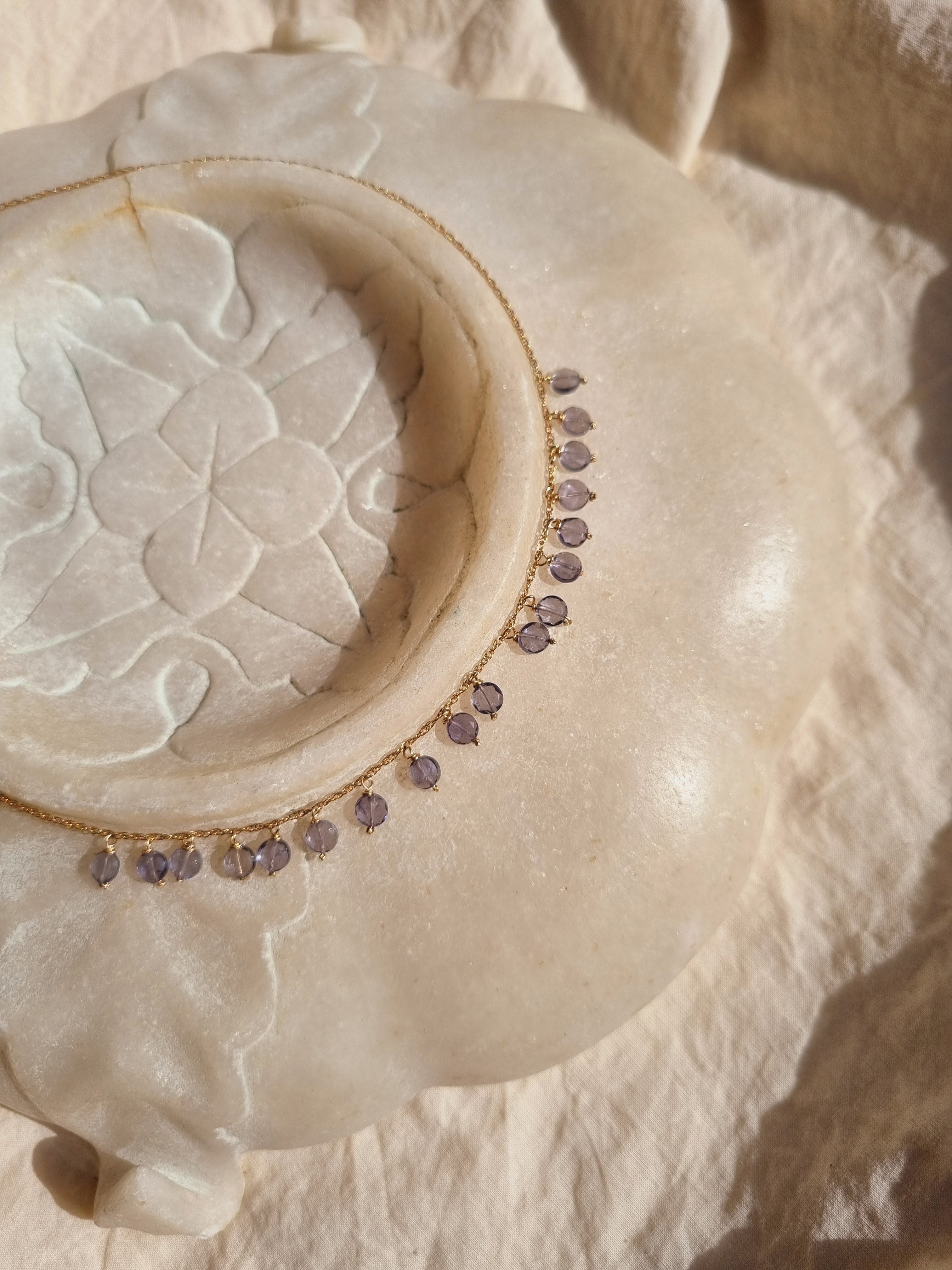 hrasva - Iolite Coin Choker