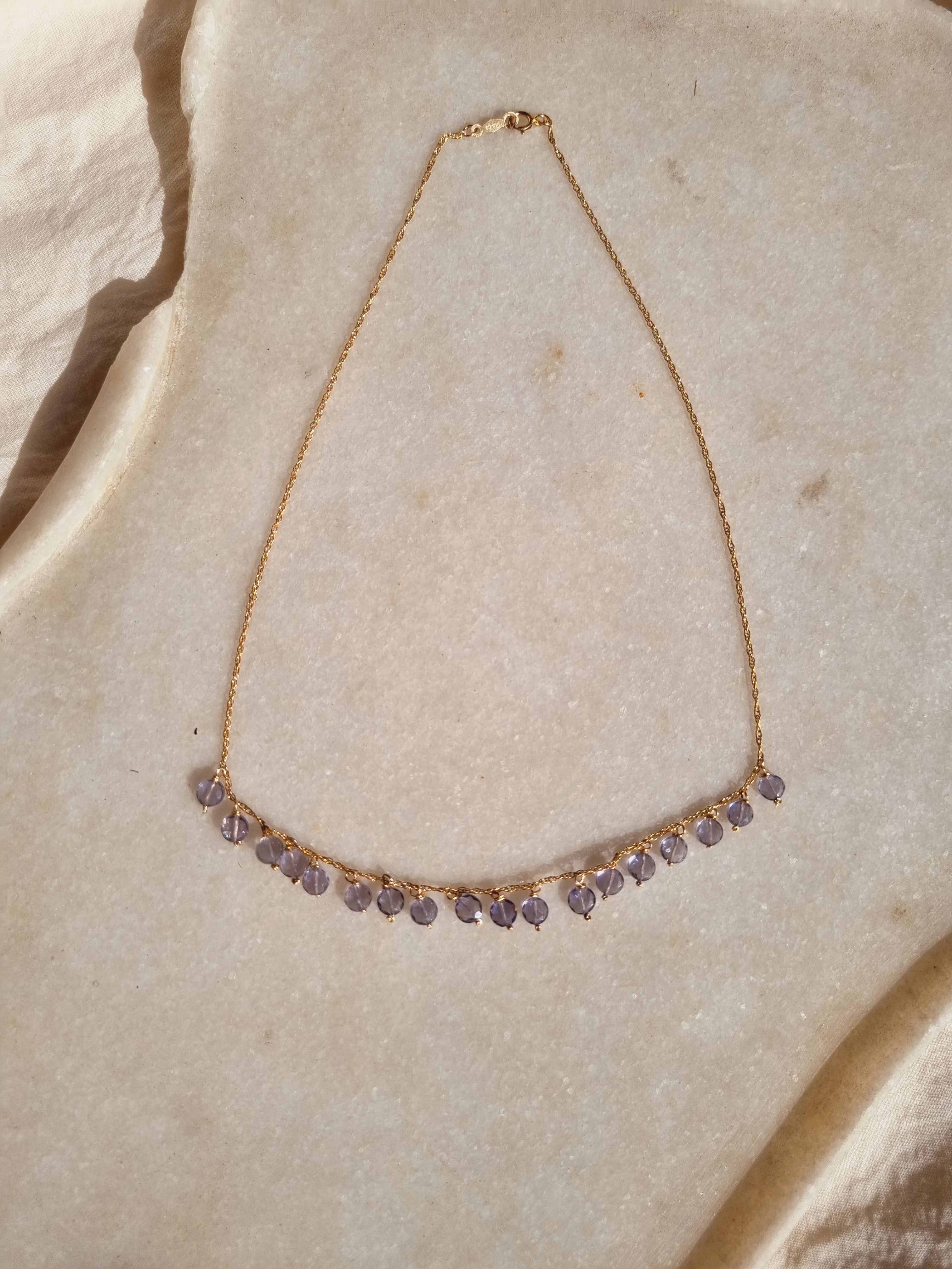 hrasva - Iolite Coin Choker