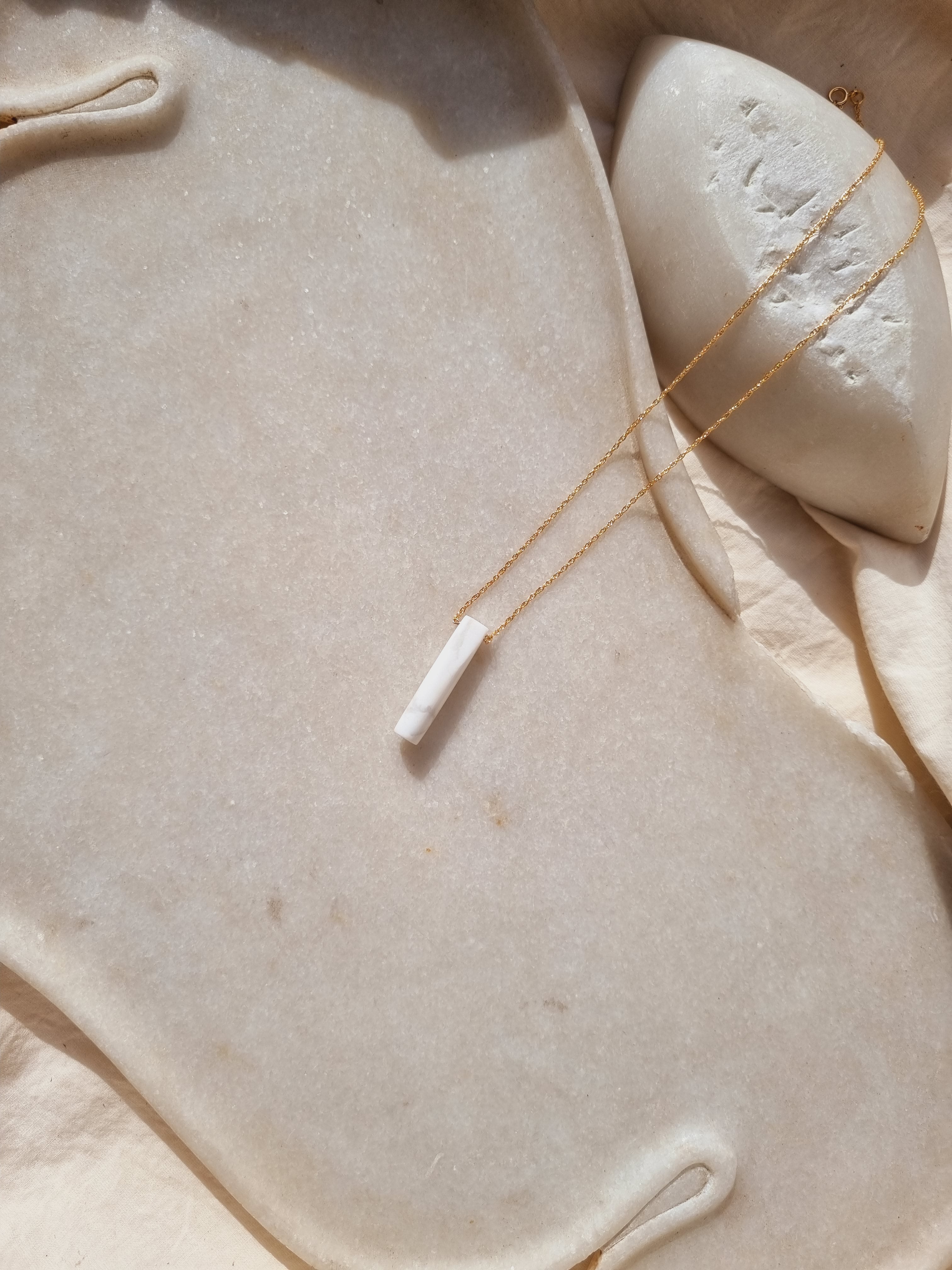 sarat - Howlite Barrel Pendant