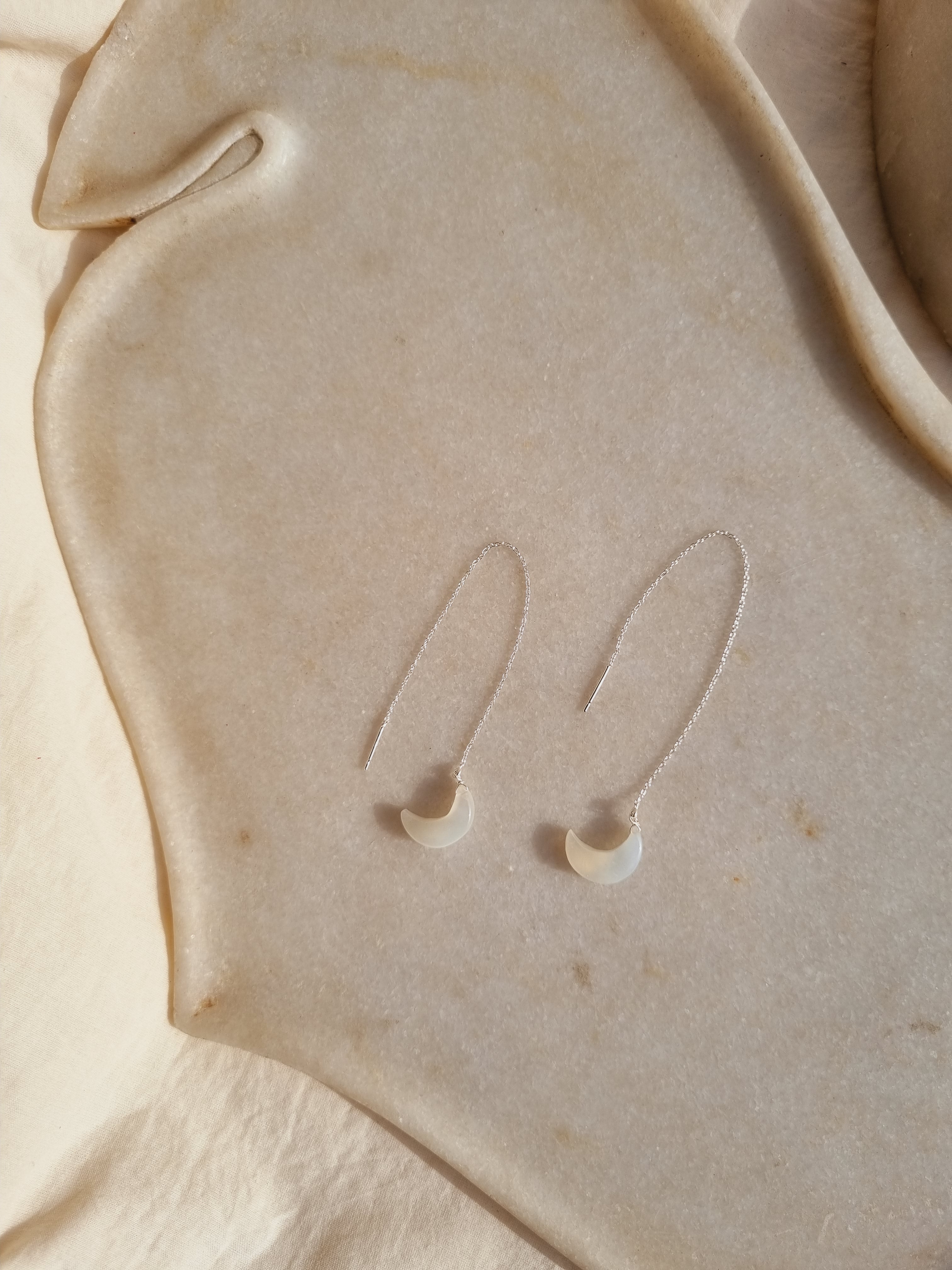 athaya - White Moonstone Luna Earrings