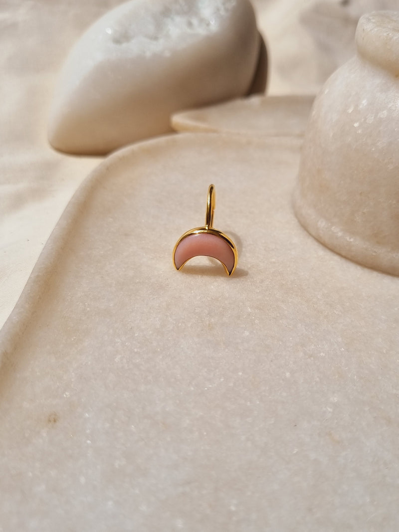 chandra - Pink Opal Luna Ring