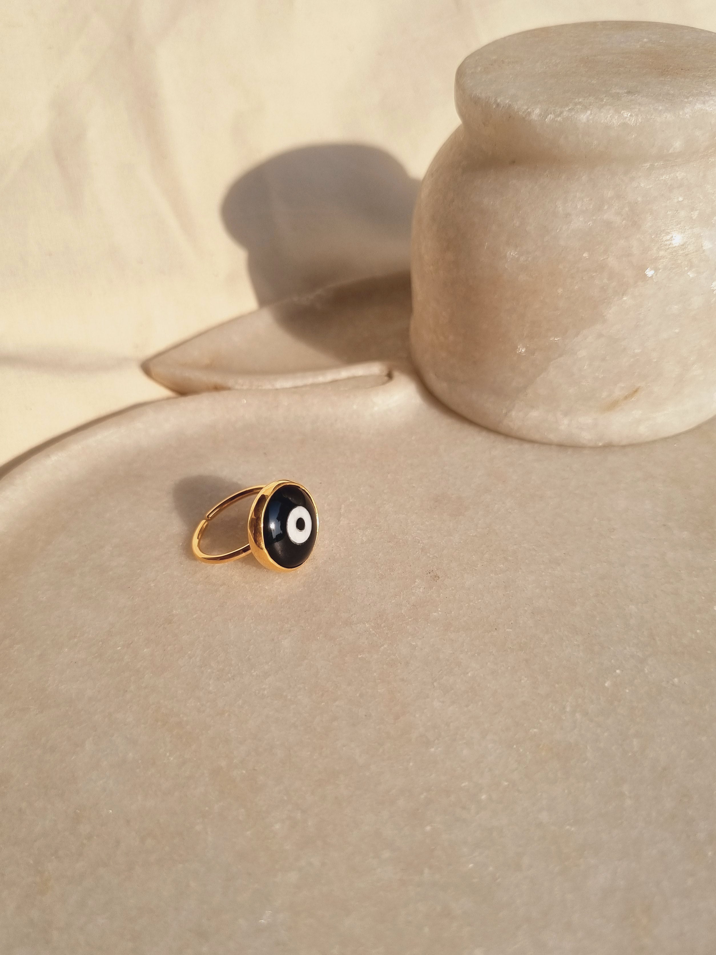 nazra - Black Evil Eye Ring