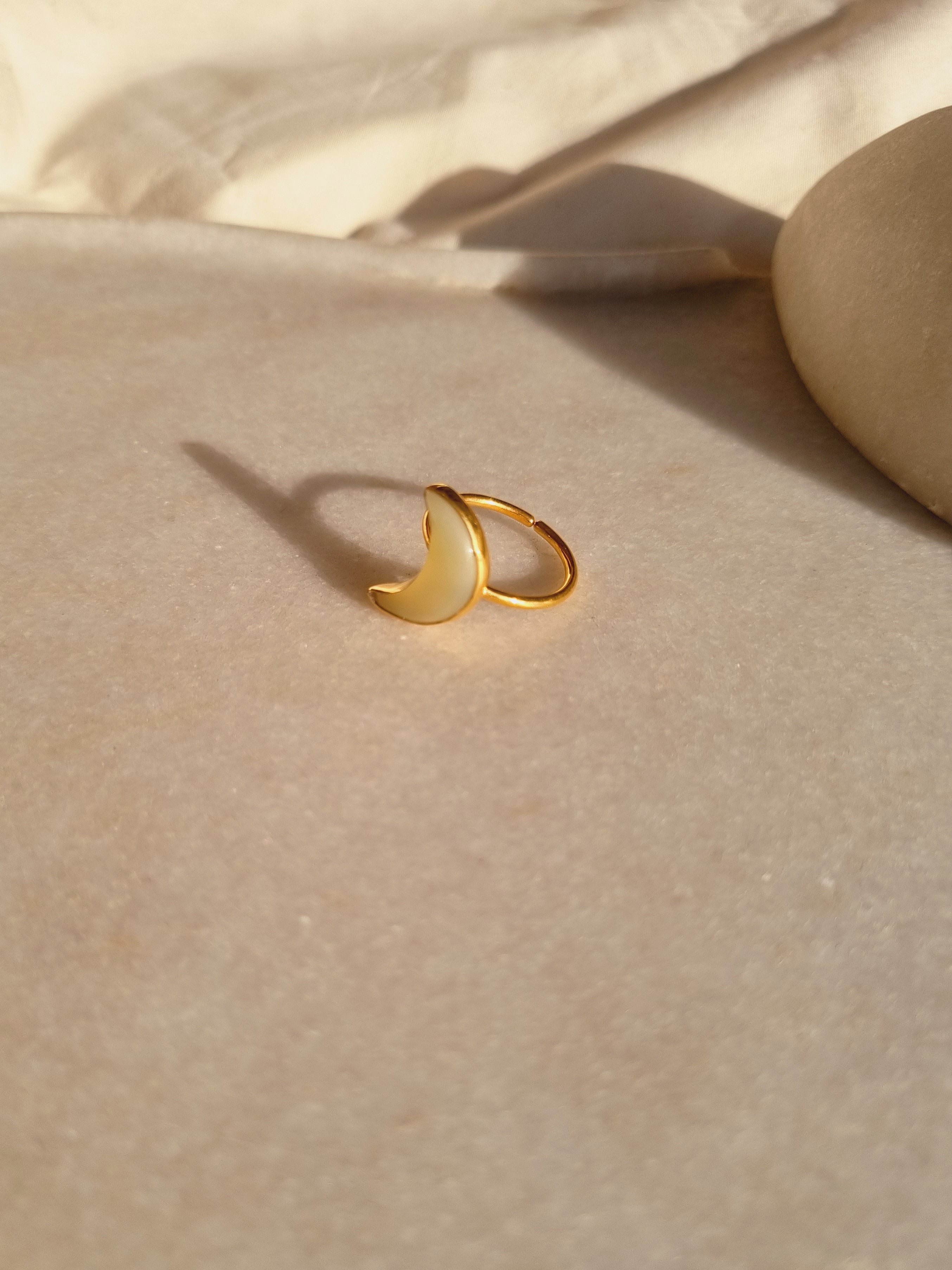 chandra - Yellow Opal Luna Ring