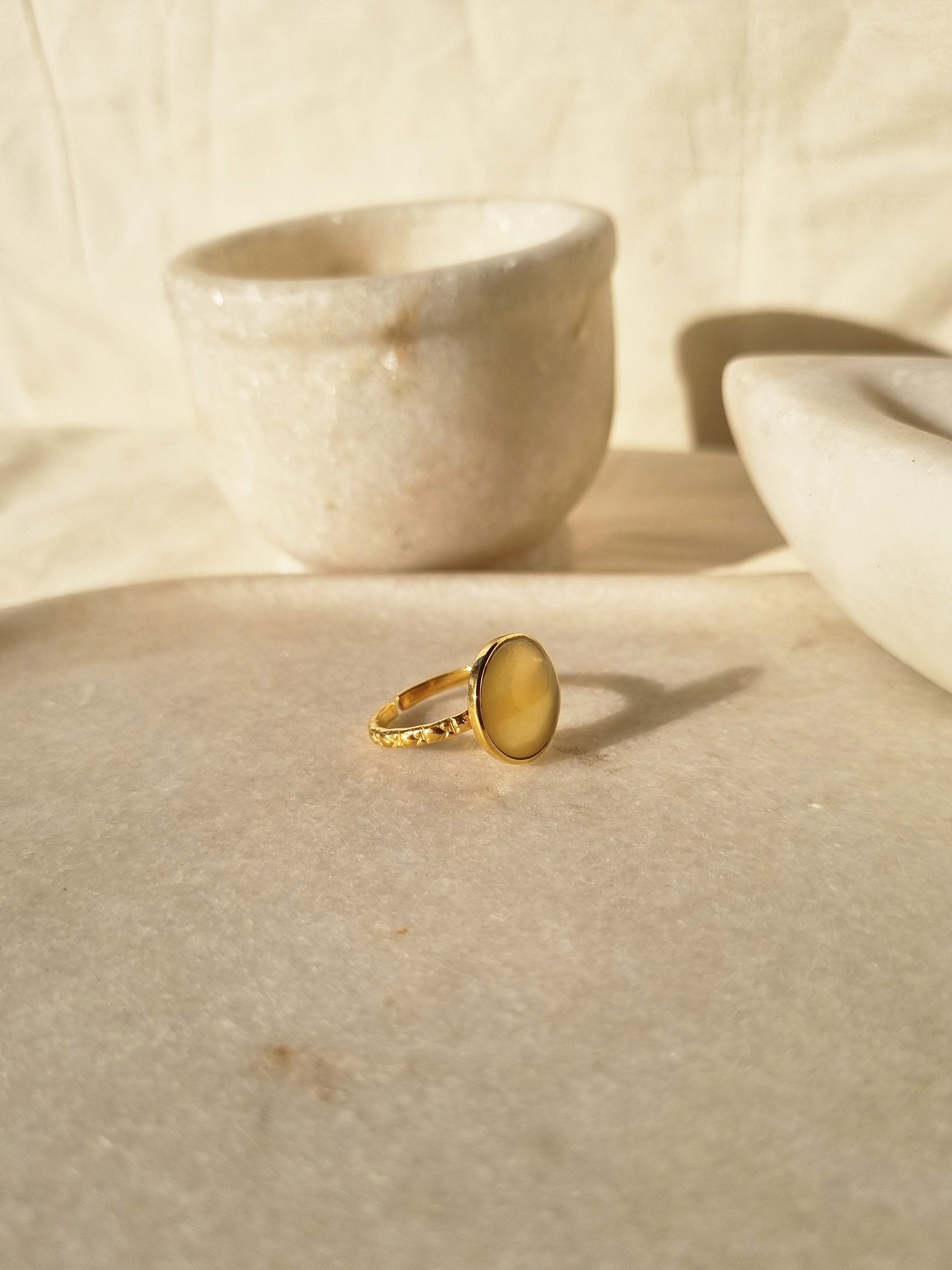 surya - Yellow Opal Sun Ring
