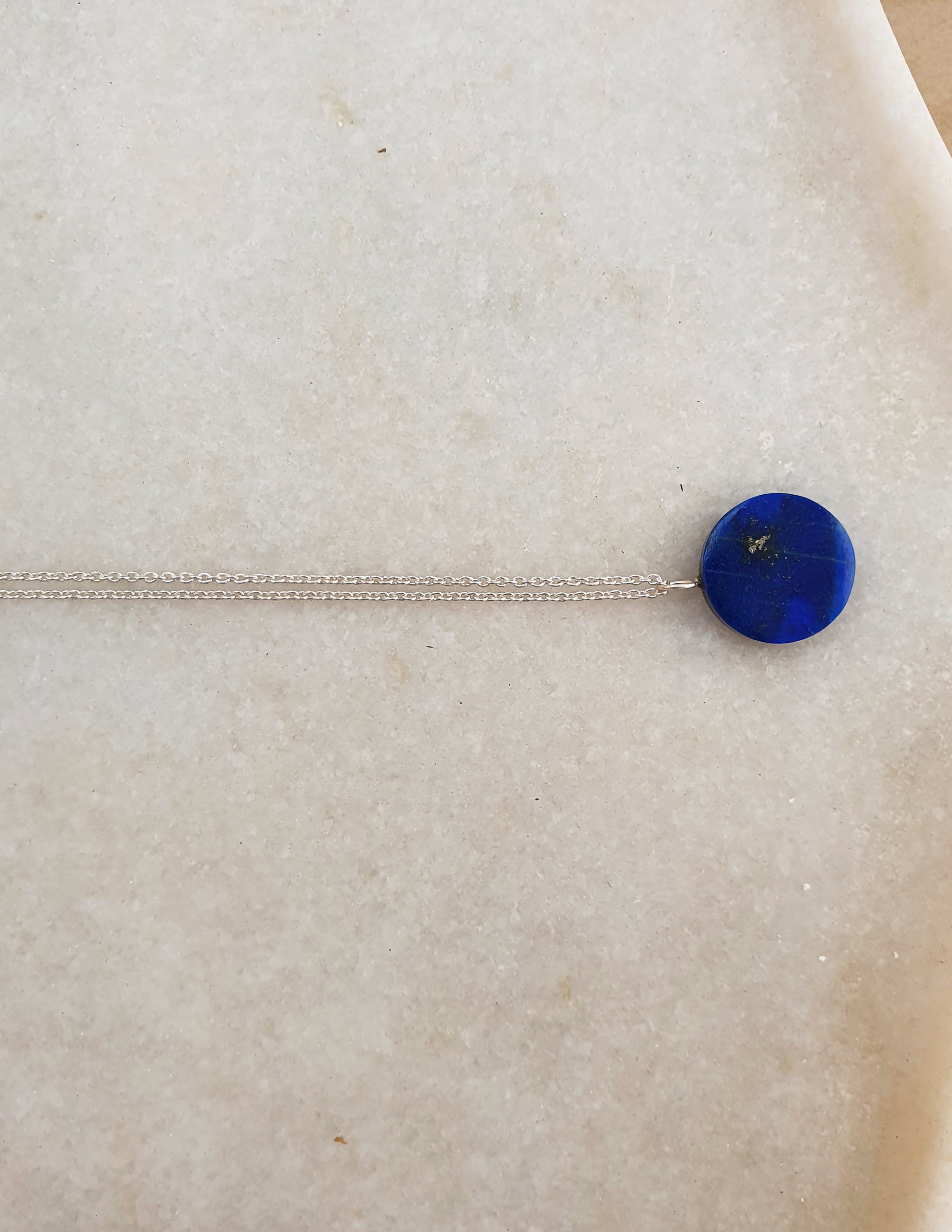 udra - Lapis Lazuli Coin Pendant
