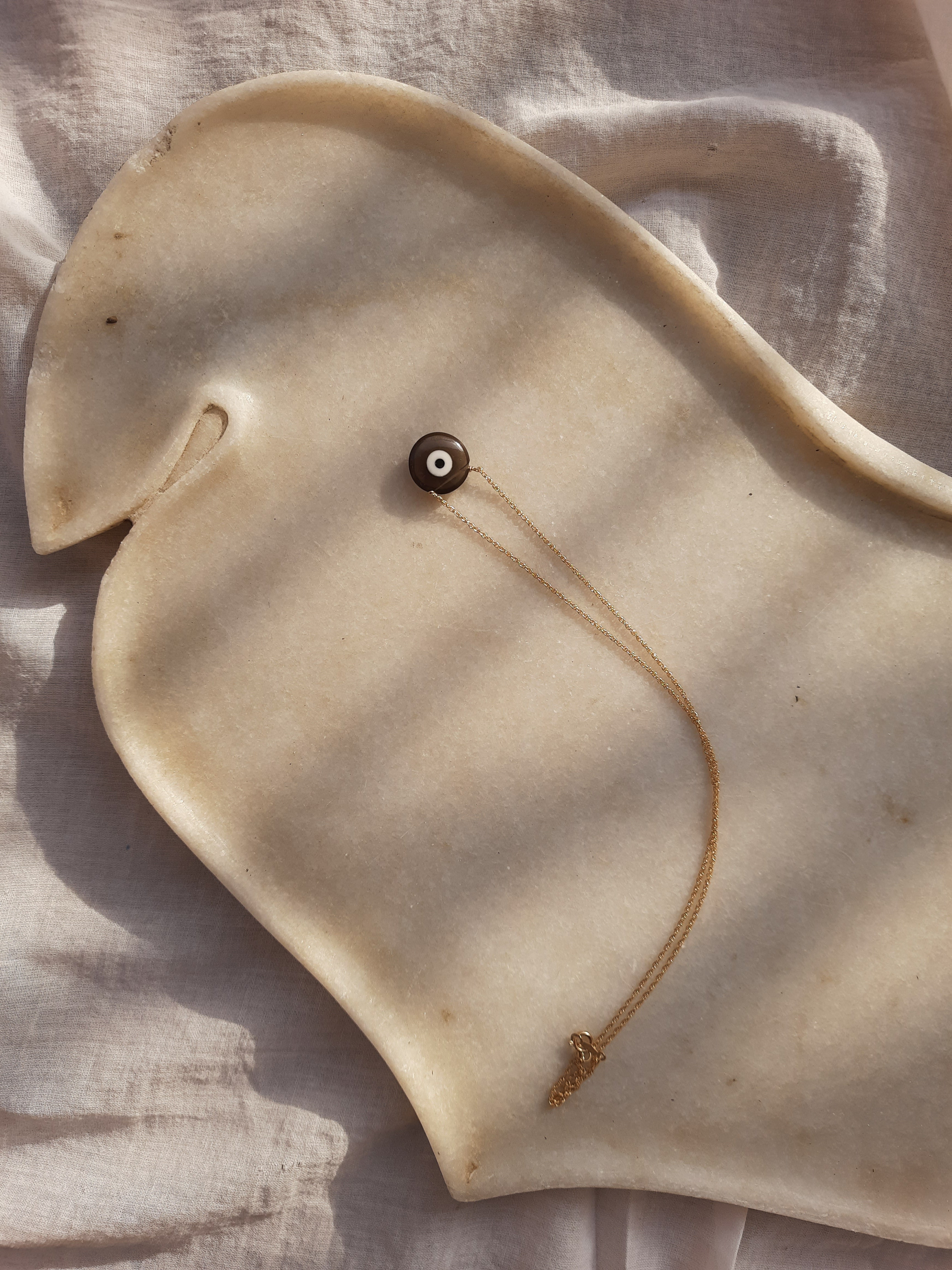 vedava - Smoky Quartz Evil Eye Pendant