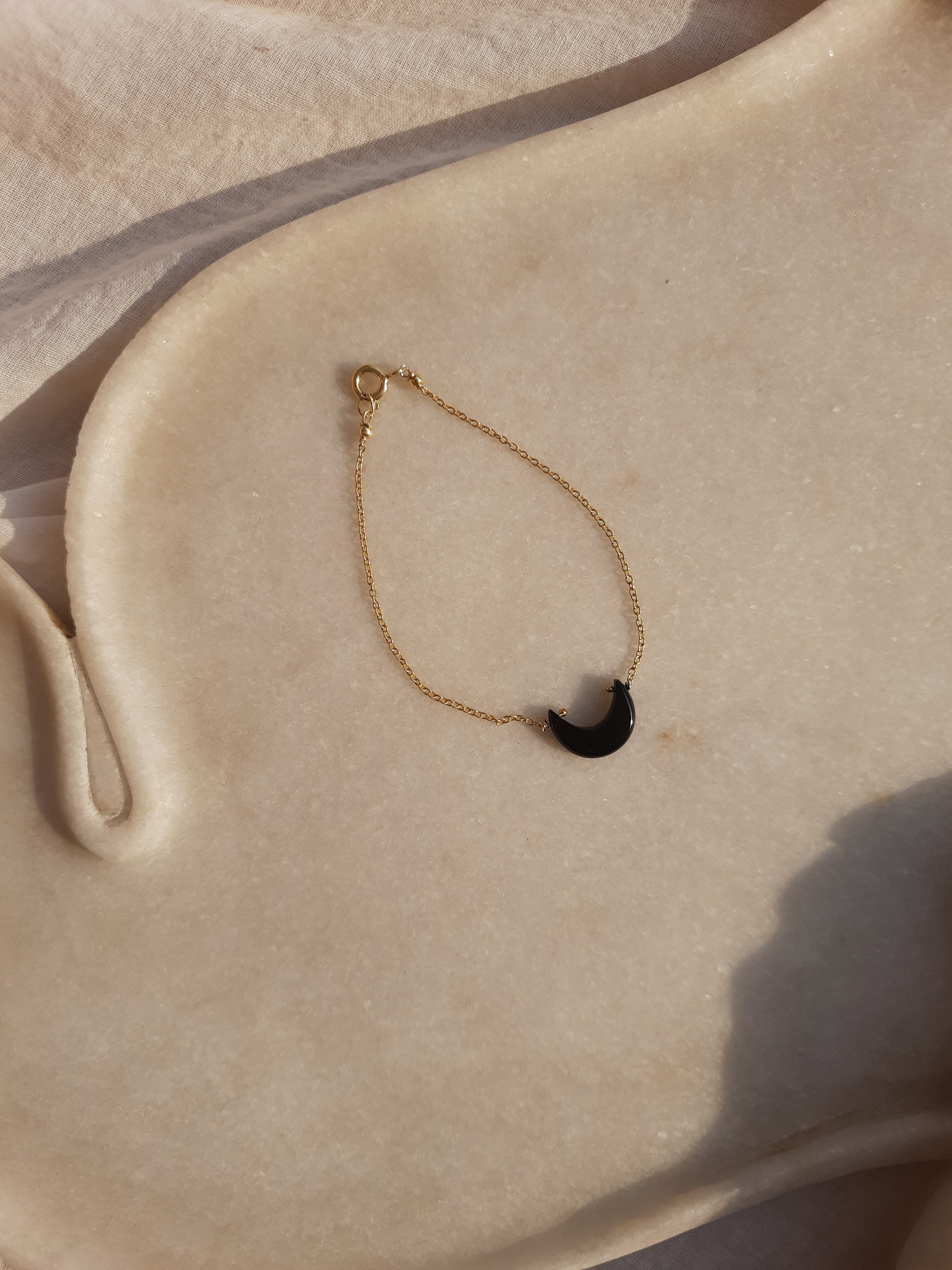 adhvaya - Black Onyx Luna Bracelet