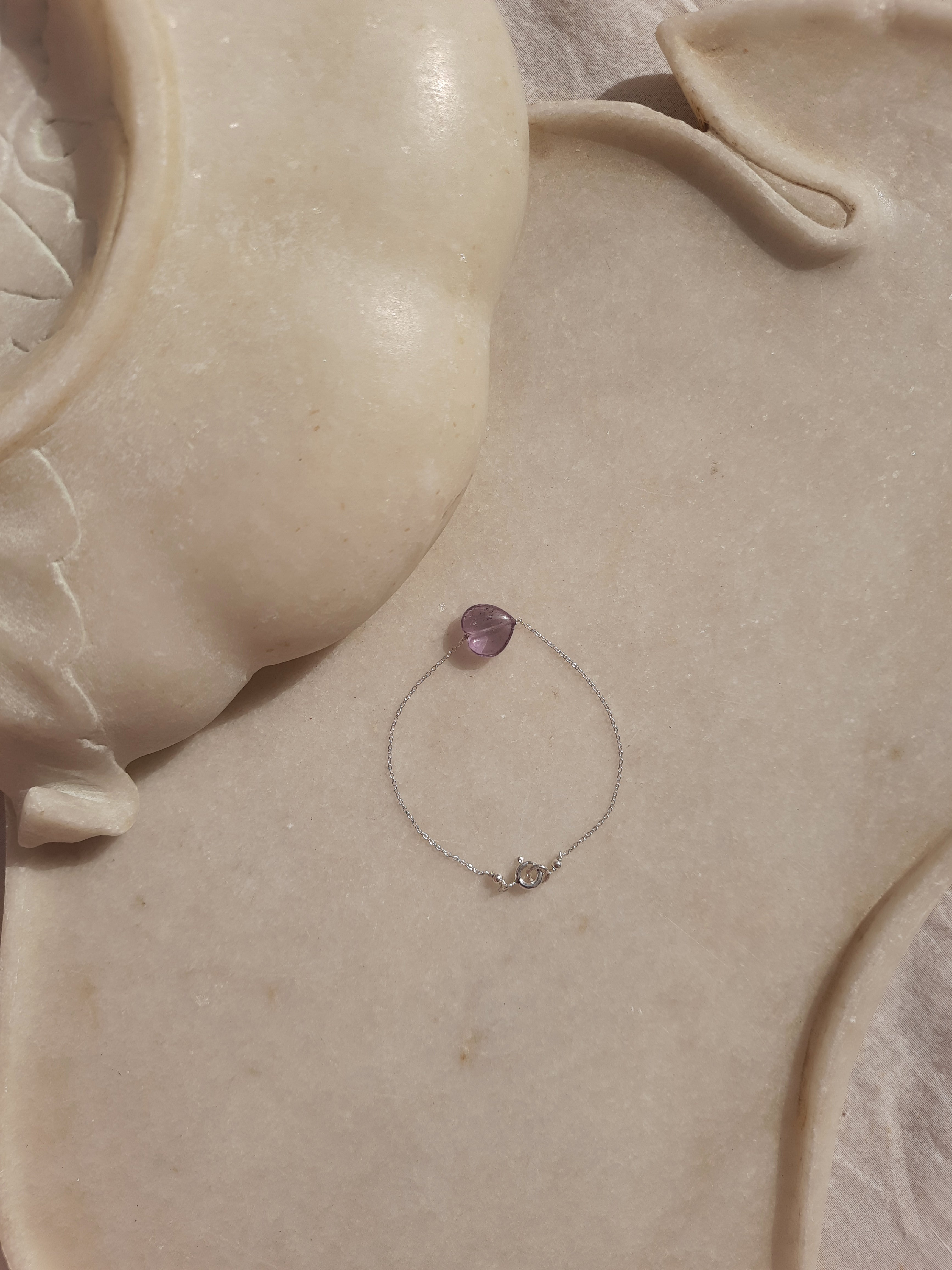 kauri- Amethyst Heart Bracelet