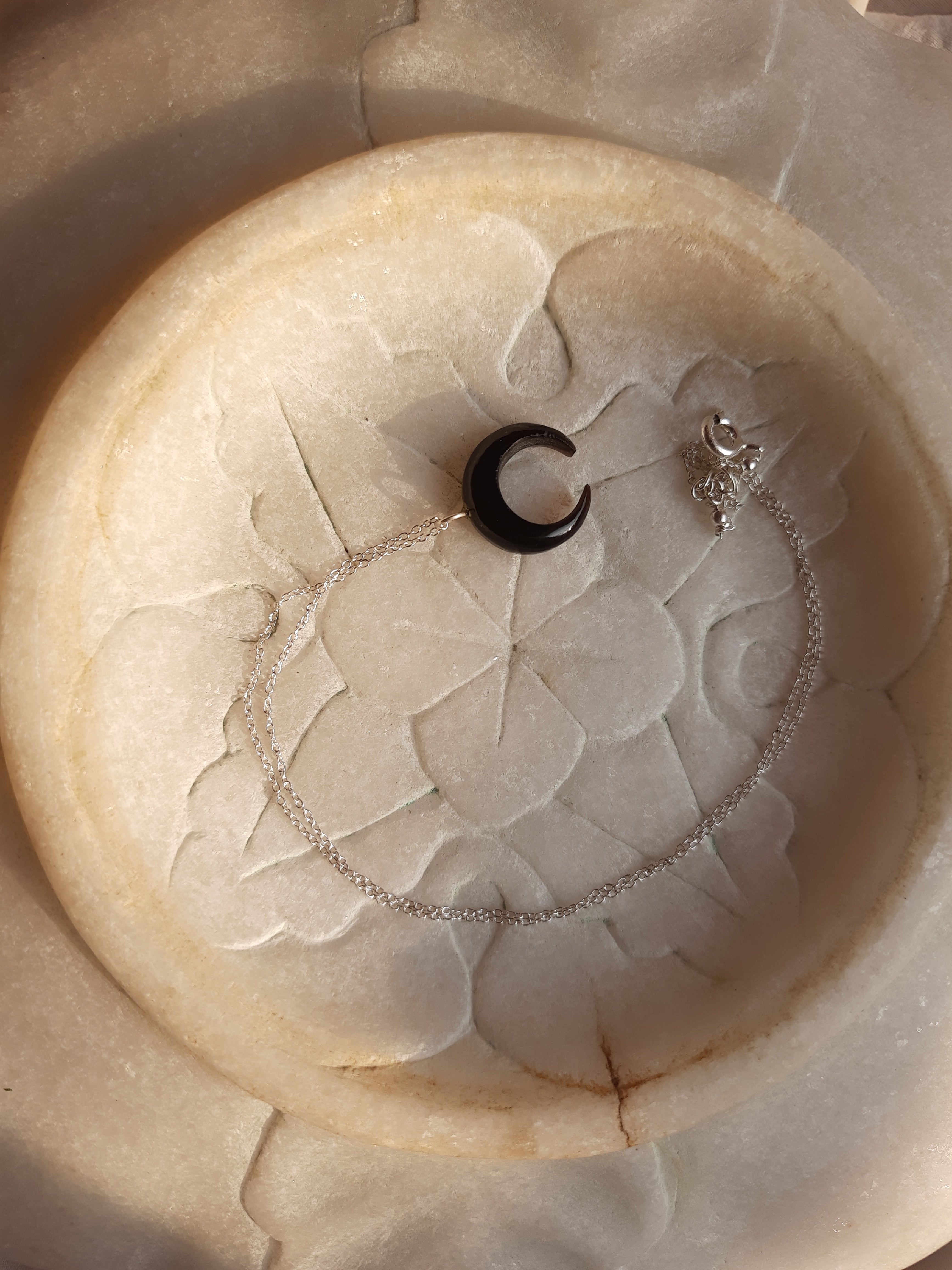 koka - Black Onyx Crescent Pendant