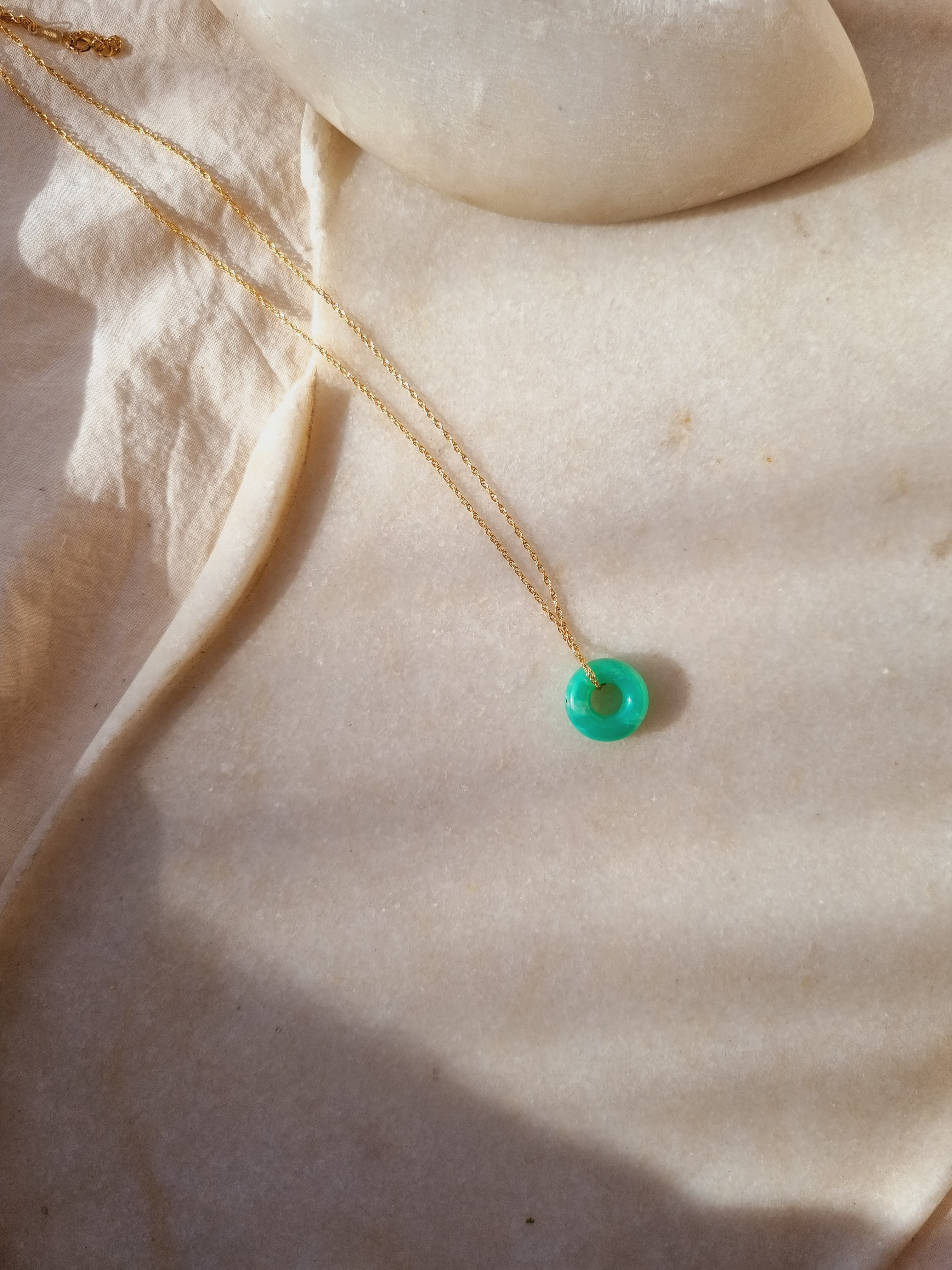 svan - Chrysoprase Donut Pendant