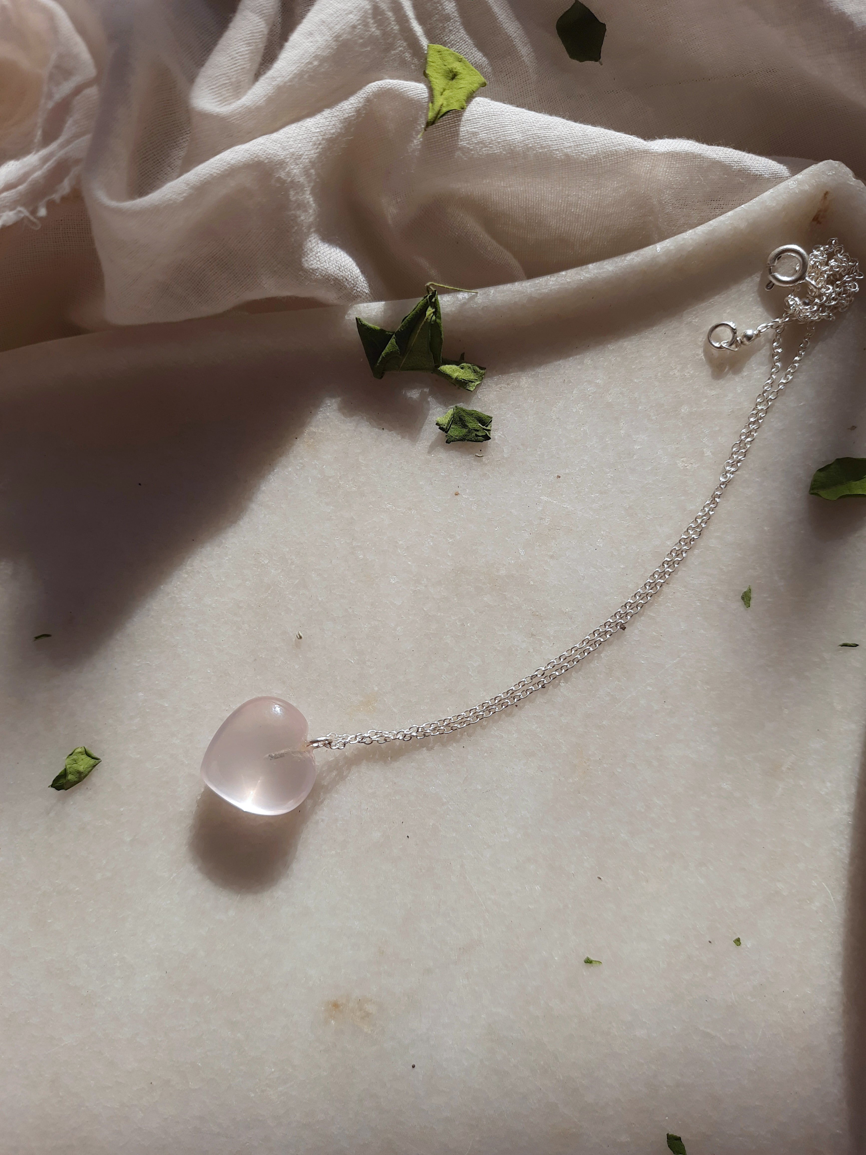 rati - Rose quartz Heart Pendant