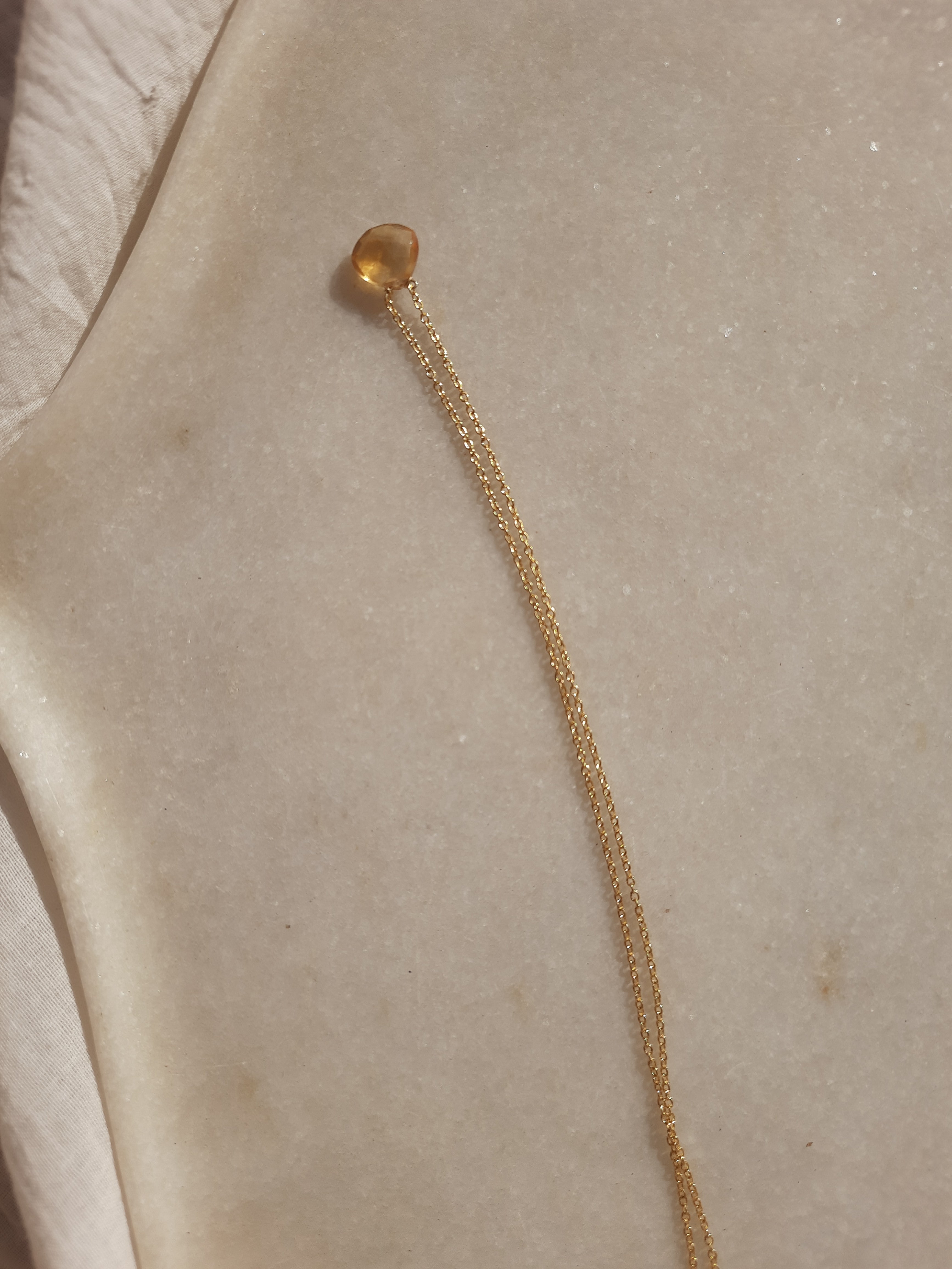 vyam - Citrine Heart shaped drop