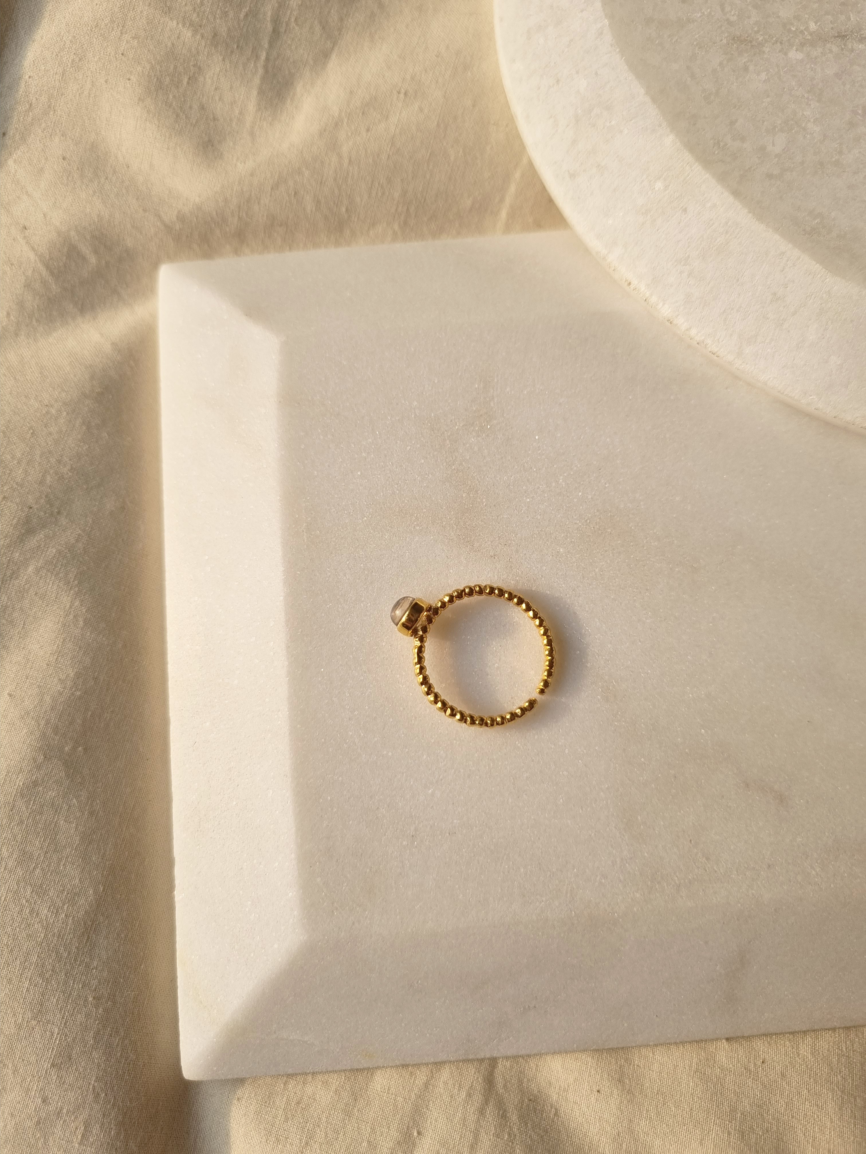 sukra - Clear Quartz Venus Ring