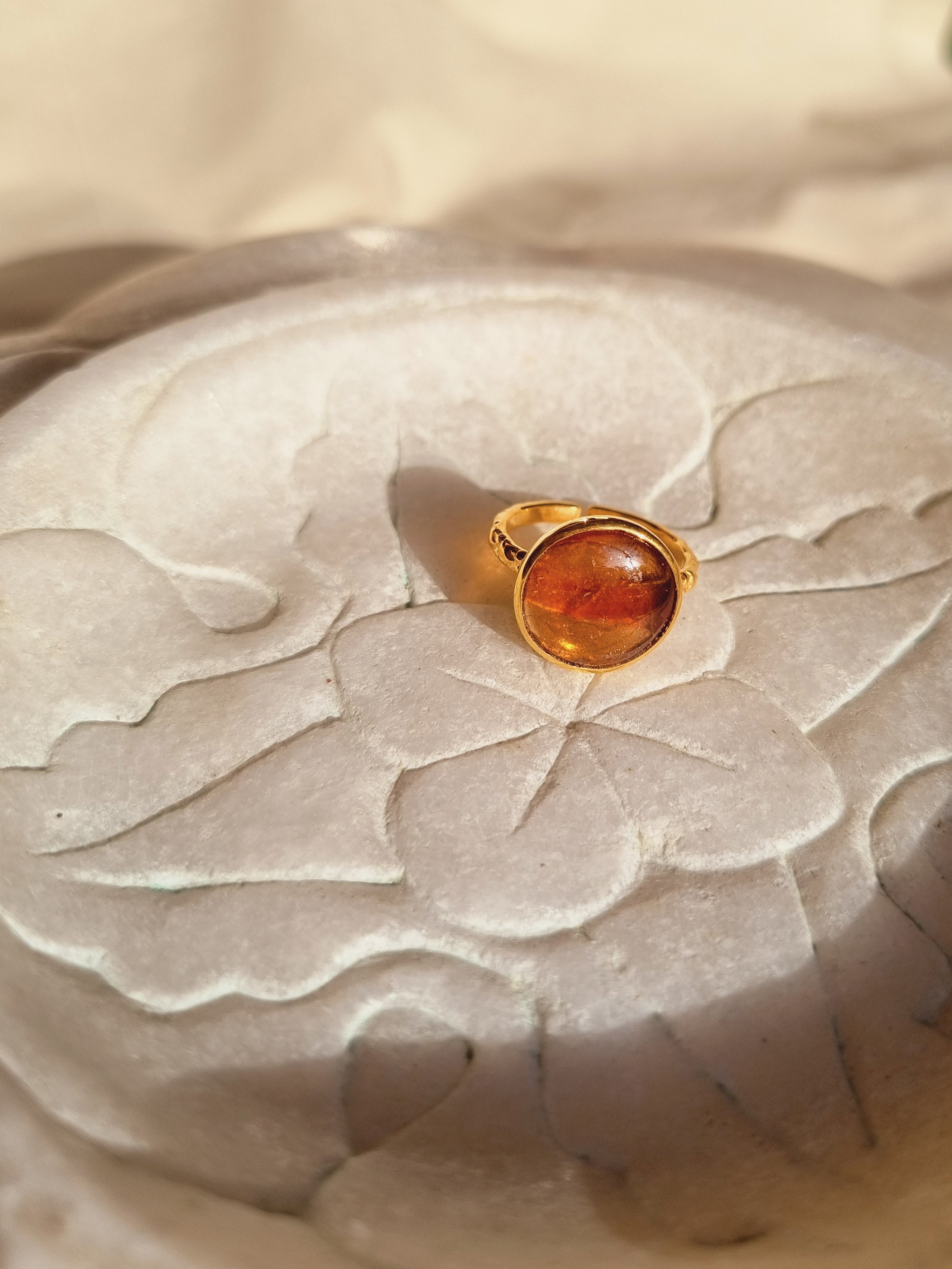 surya - Hessonite Garnet Sun Ring