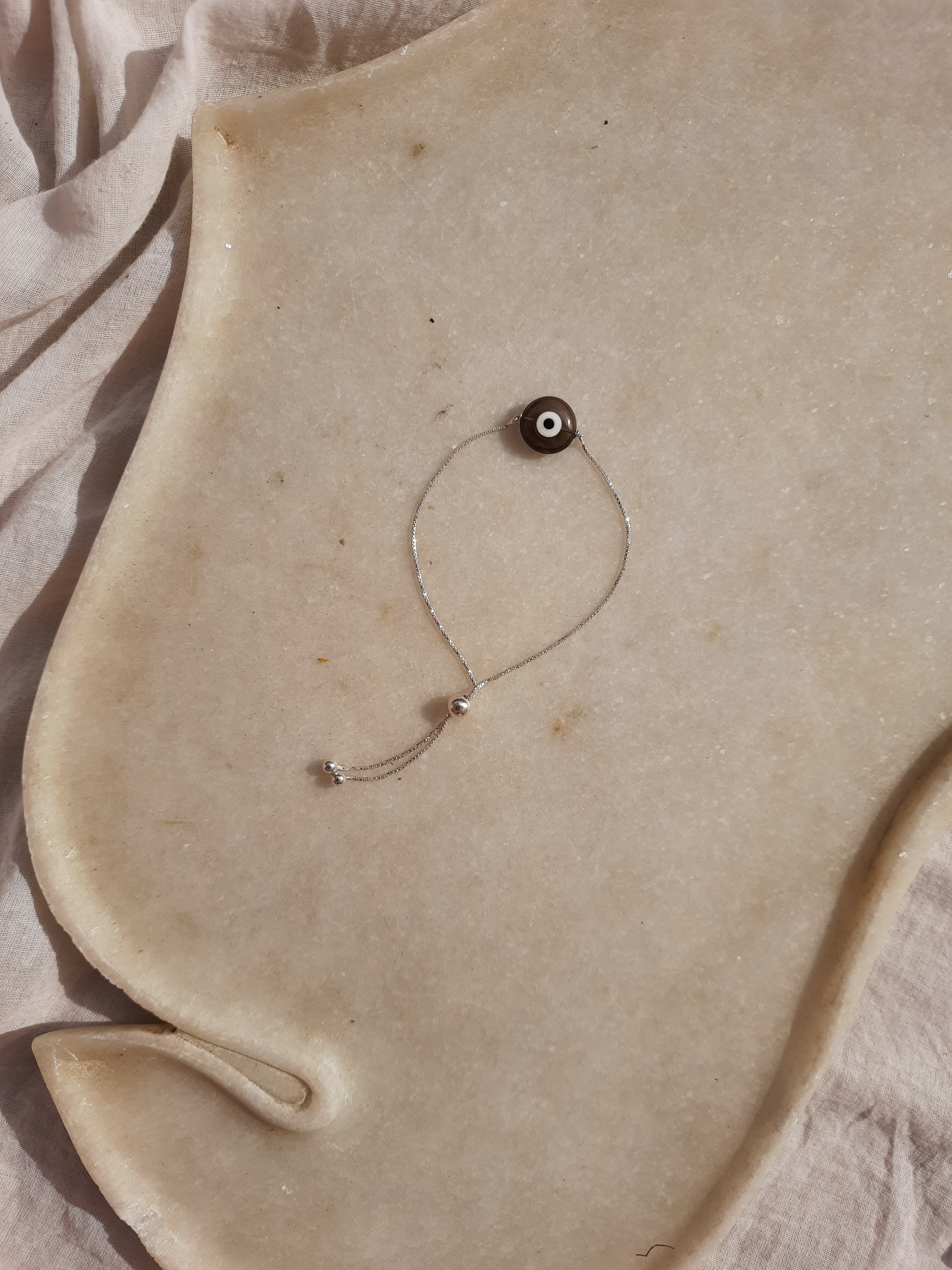 kayena - Smoky Quartz Evil Eye Bracelet