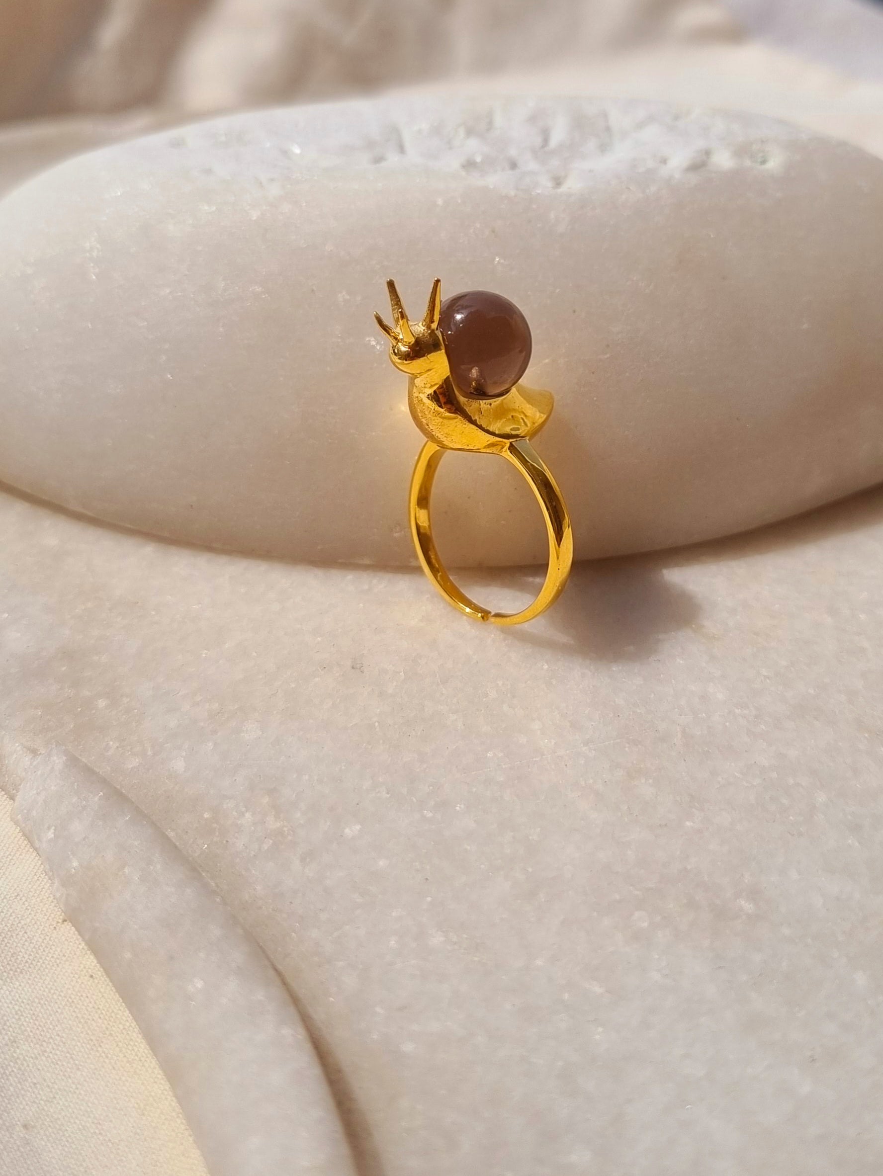 snail - Smoky Quartz Ring