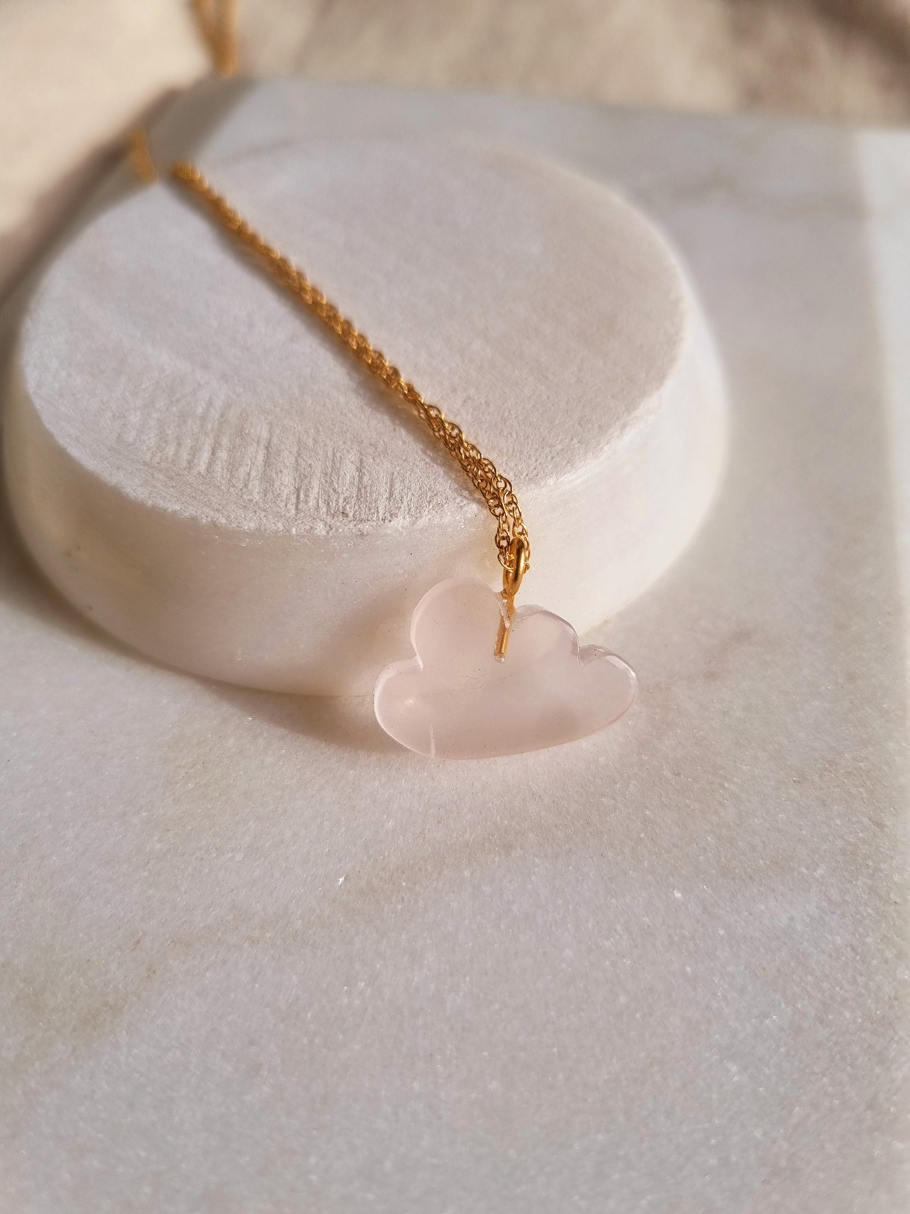 megh - Rose Quartz Cloud Pendant