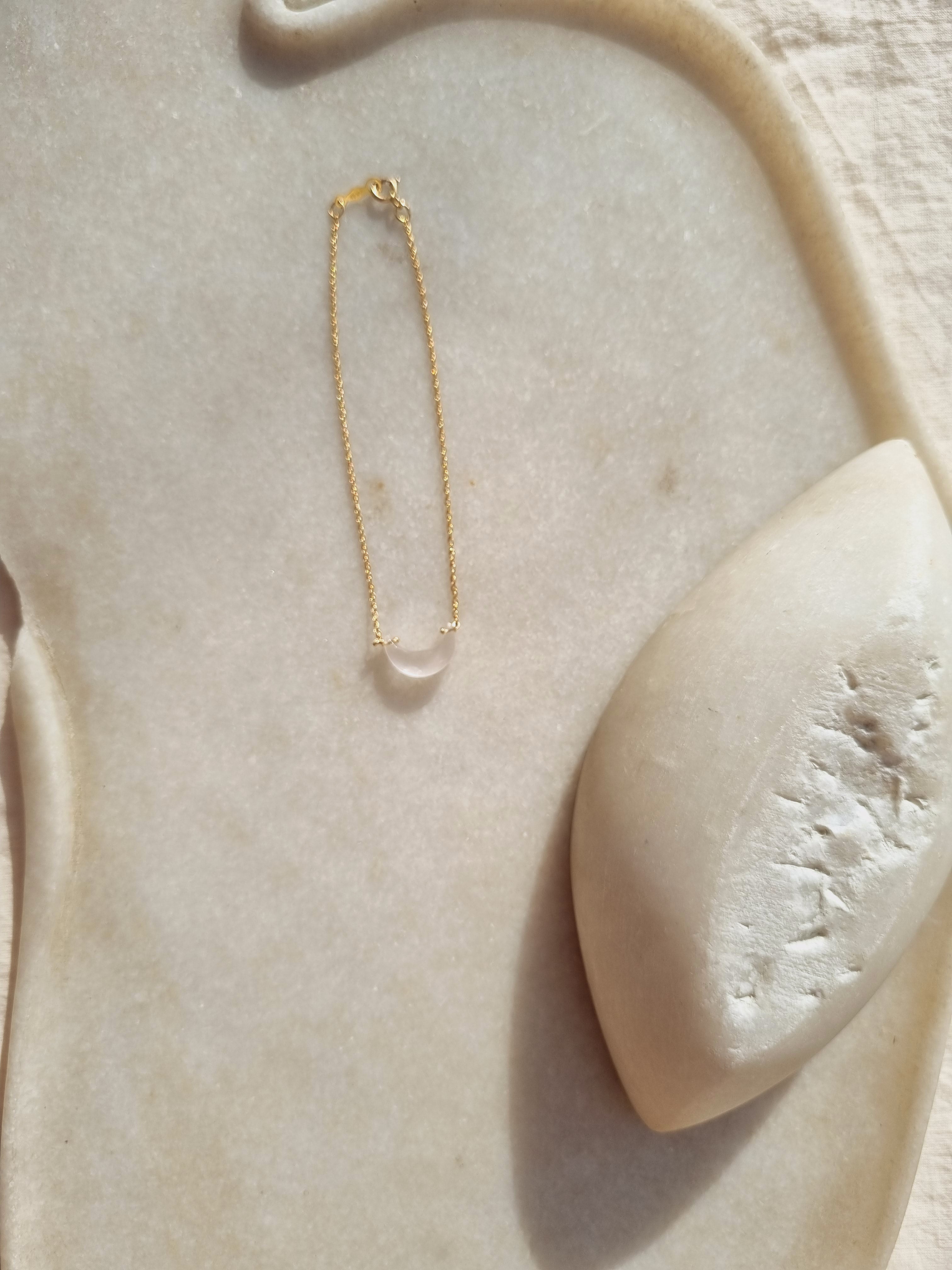 adhvaya - Rose Quartz Luna Bracelet