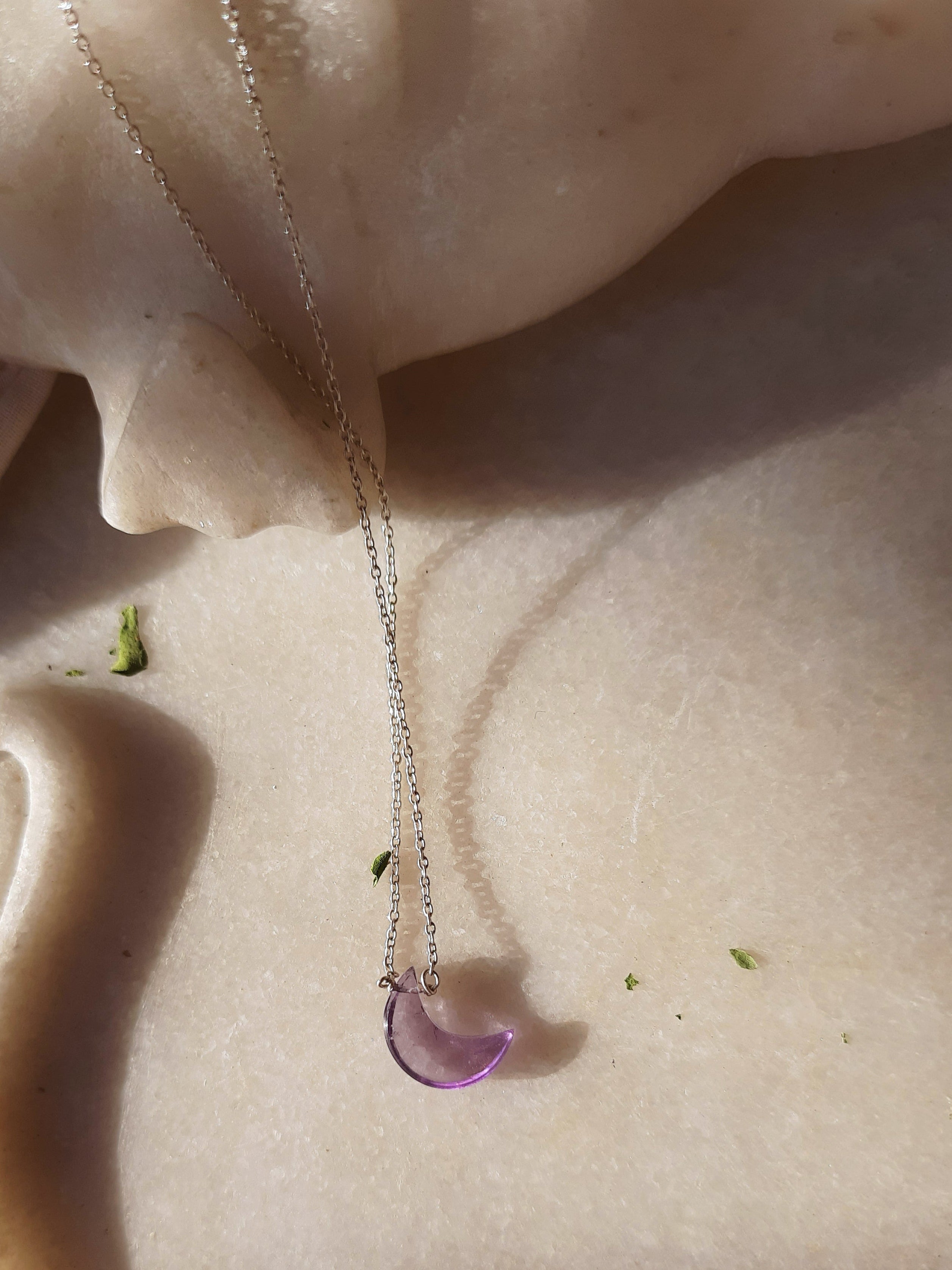 adhva - Amethyst Luna Pendant