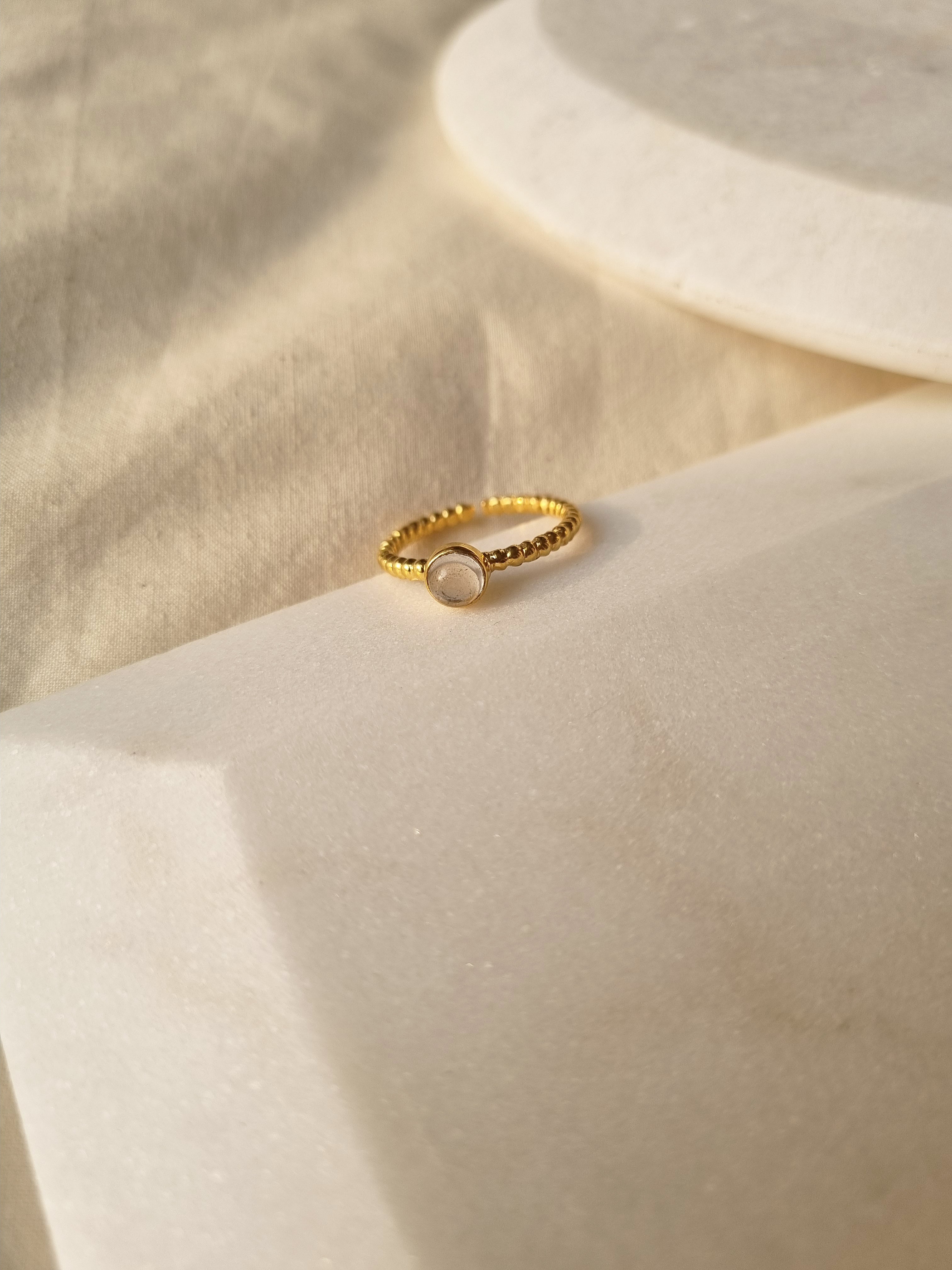 sukra - Clear Quartz Venus Ring