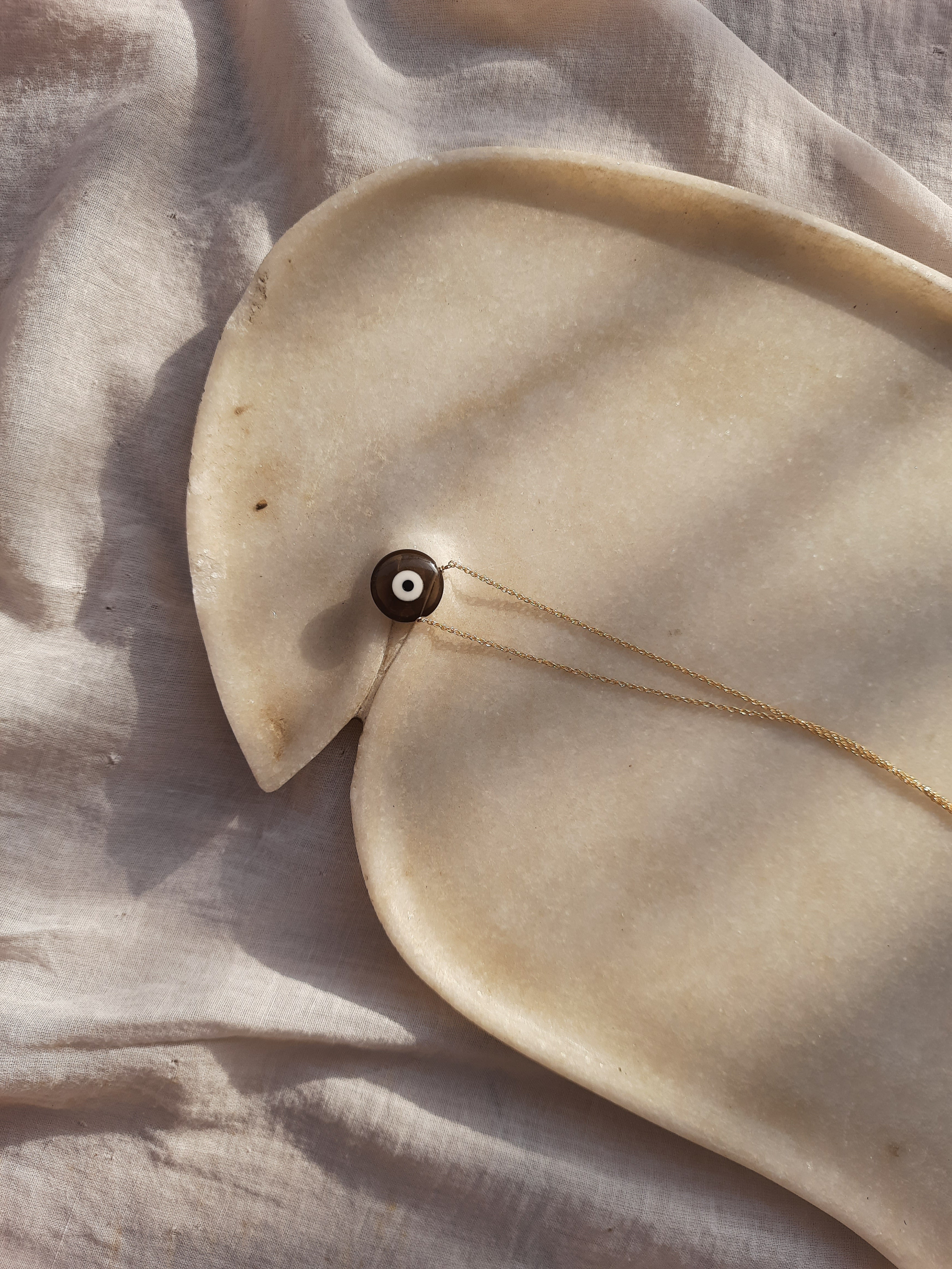 vedava - Smoky Quartz Evil Eye Pendant