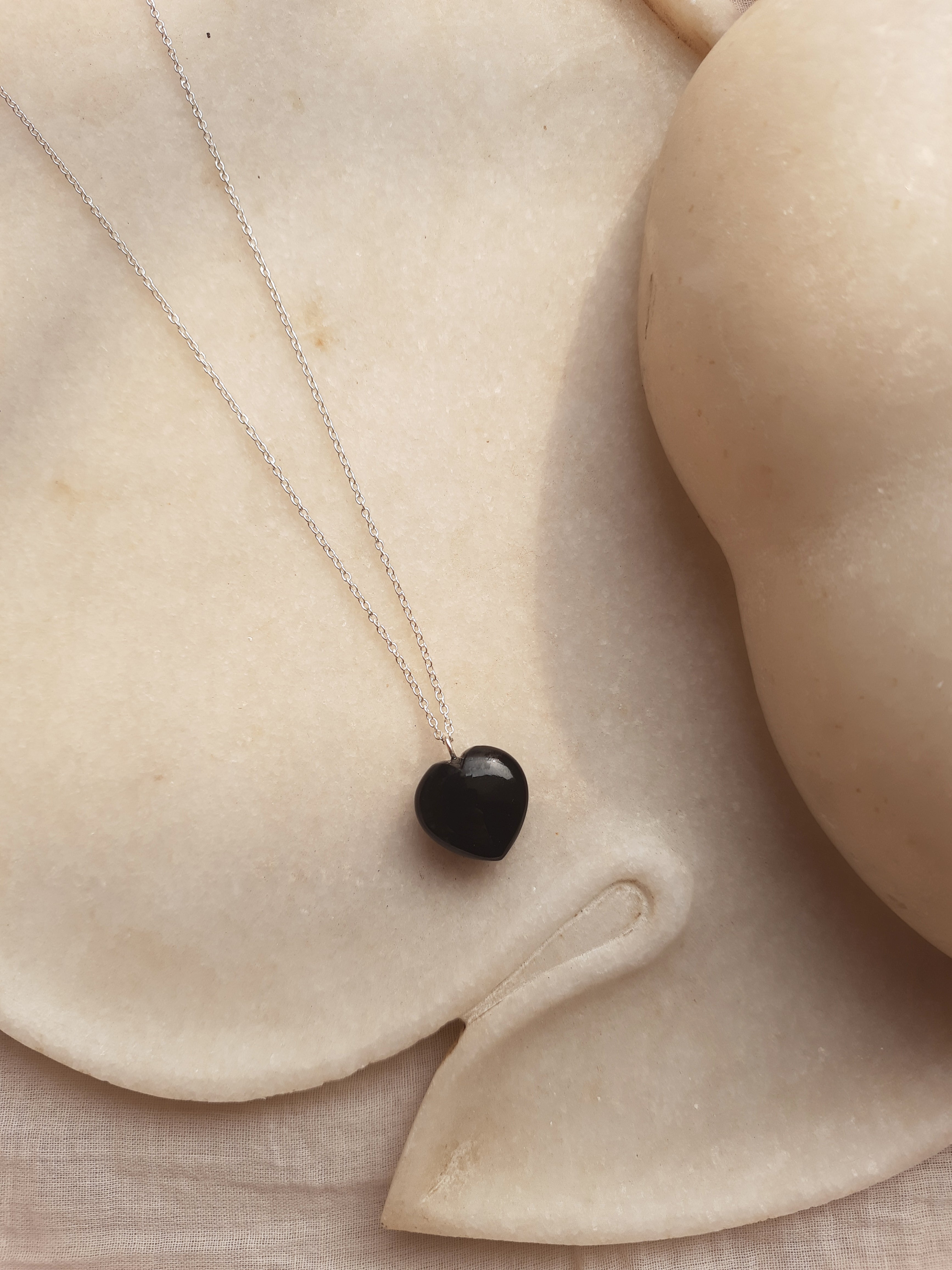 adya - Black Onyx Heart Pendant