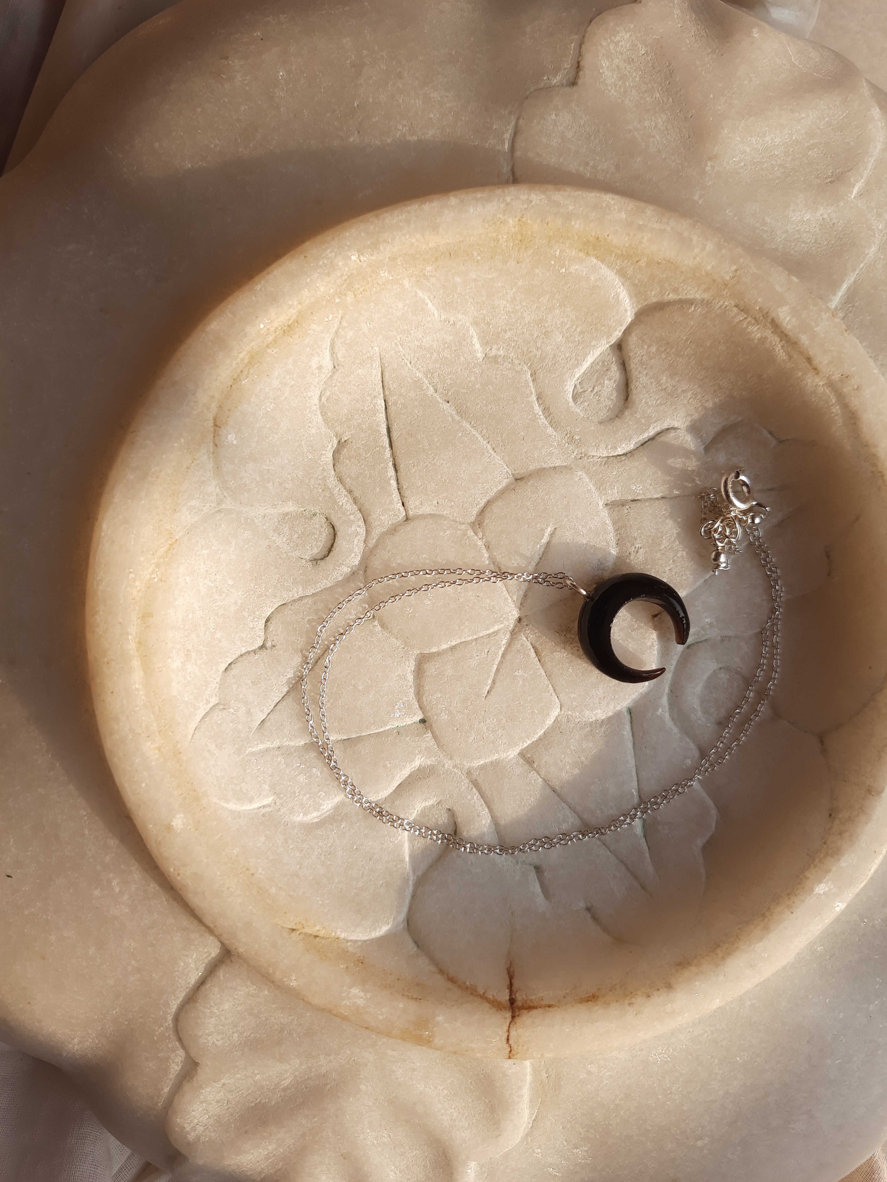koka - Black Onyx Crescent Pendant