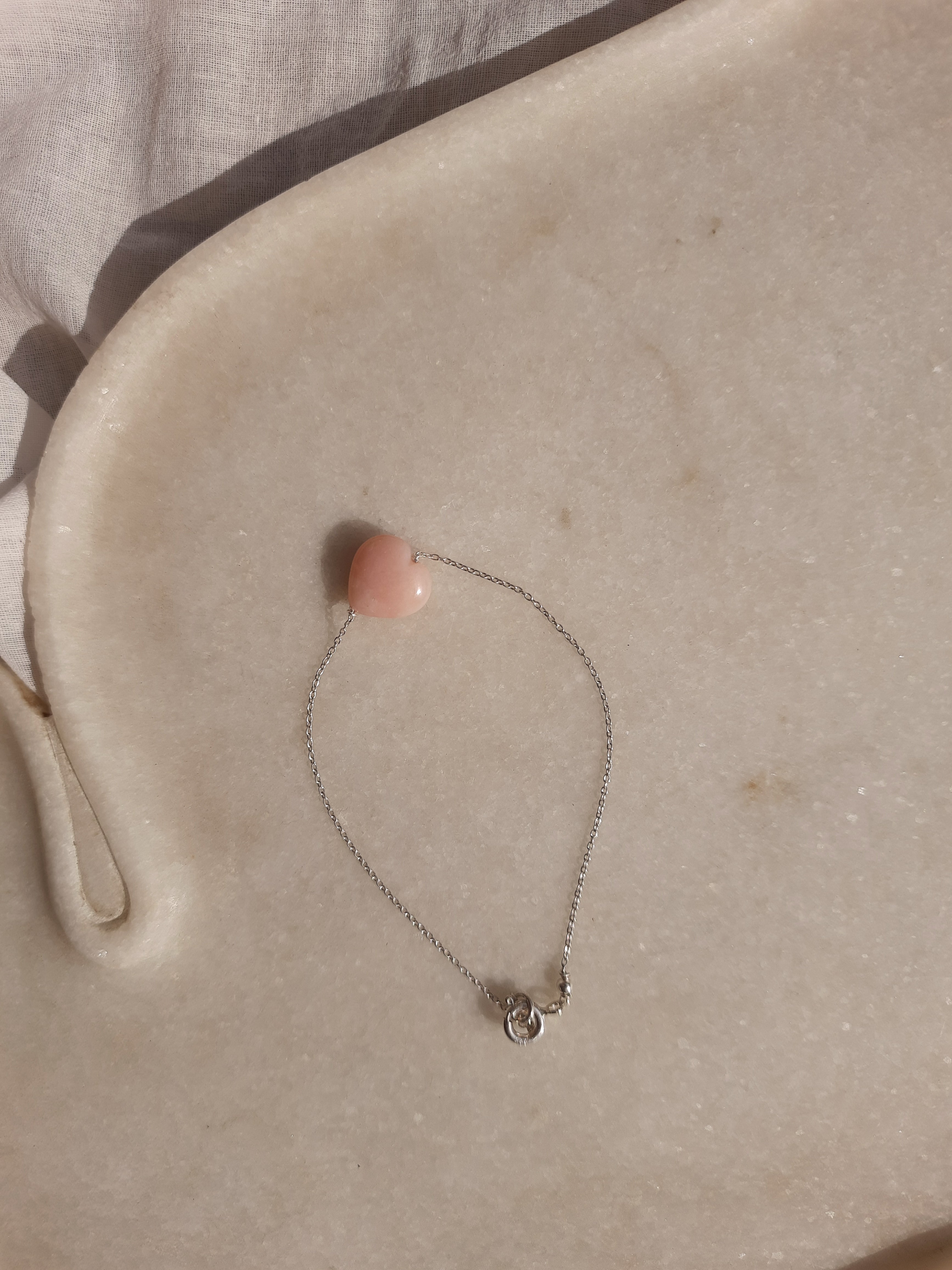 kauri- Pink Opal Heart Bracelet